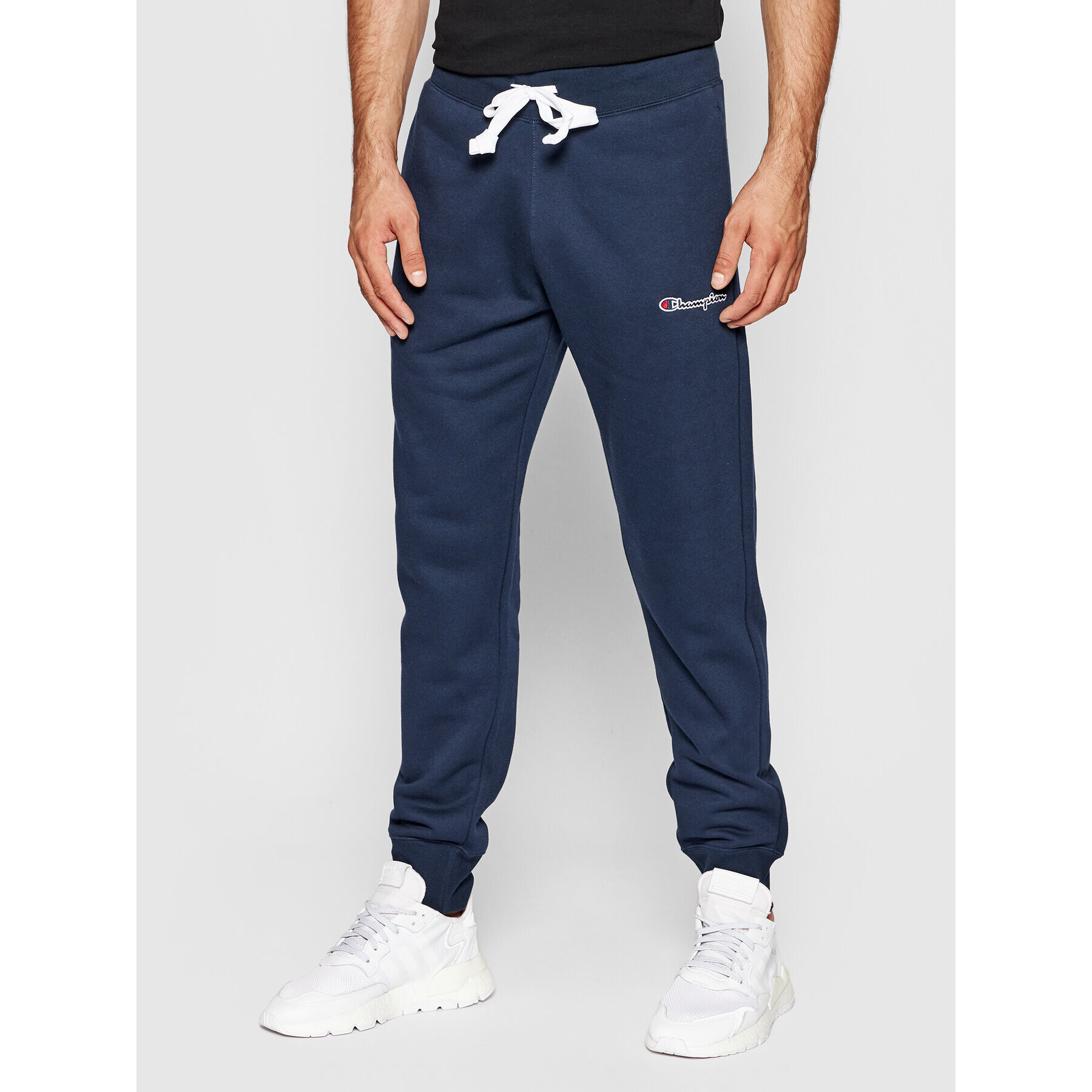 Champion Долнище анцуг Blend Small Script Logo 216479 Тъмносин Regular Fit - Pepit.bg