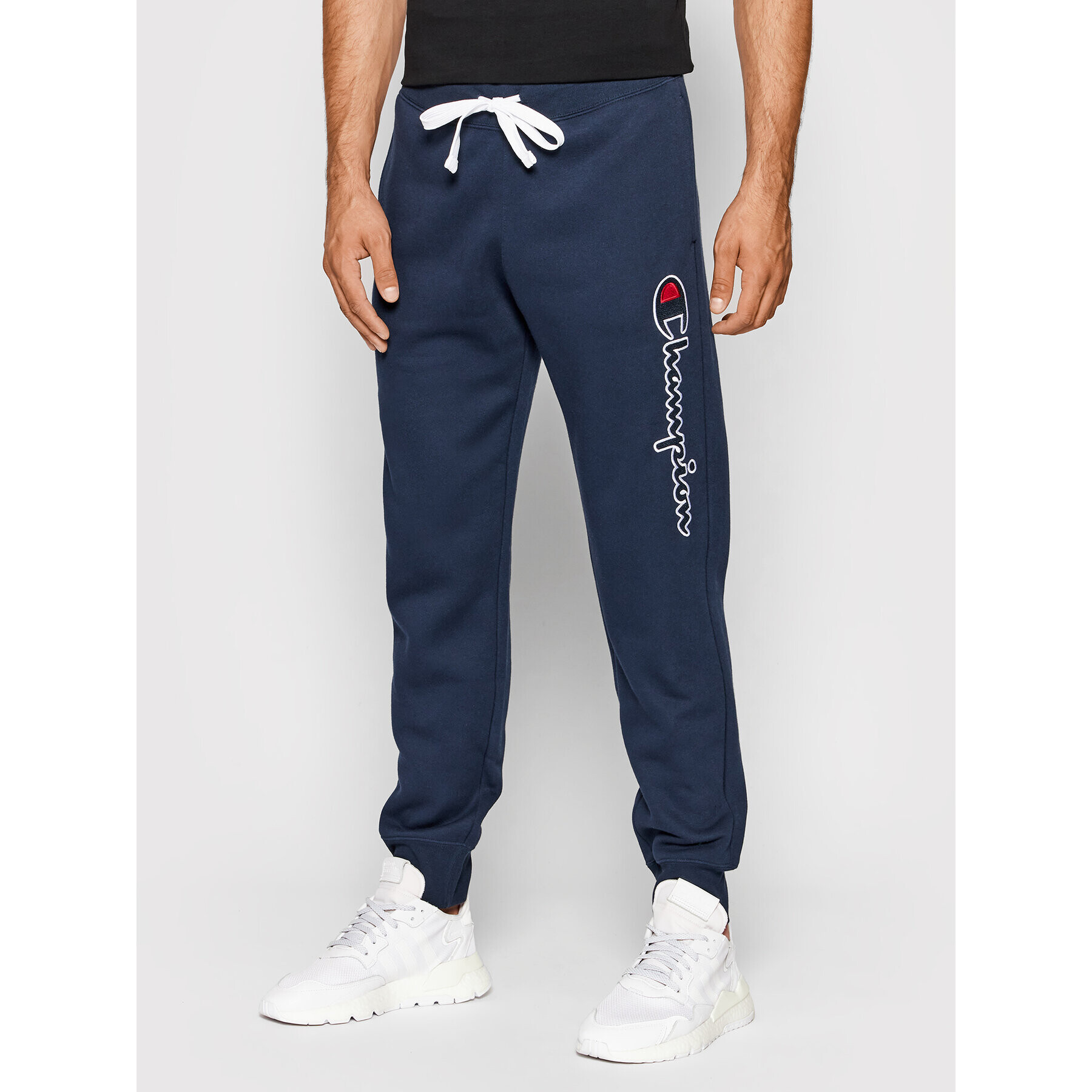 Champion Долнище анцуг Blend Vertical Script Logo 216472 Тъмносин Regular Fit - Pepit.bg