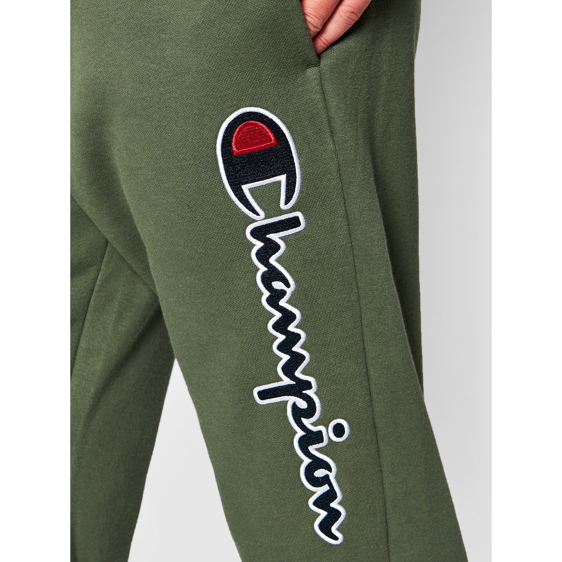 Champion Долнище анцуг Blend Vertical Script Logo 216472 Зелен Regular Fit - Pepit.bg