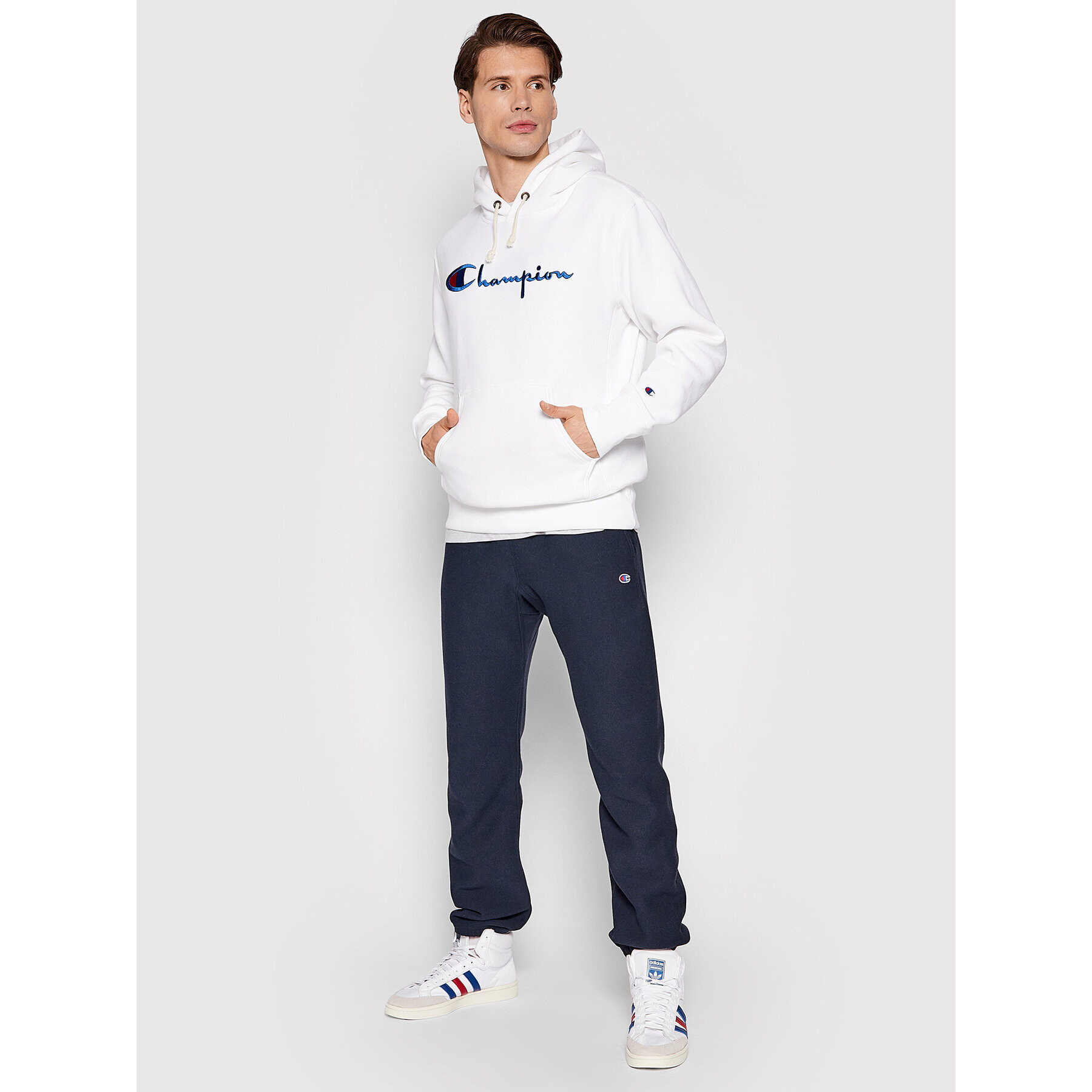 Champion Долнище анцуг Elasticated Cuffs 216540 Тъмносин Regular Fit - Pepit.bg