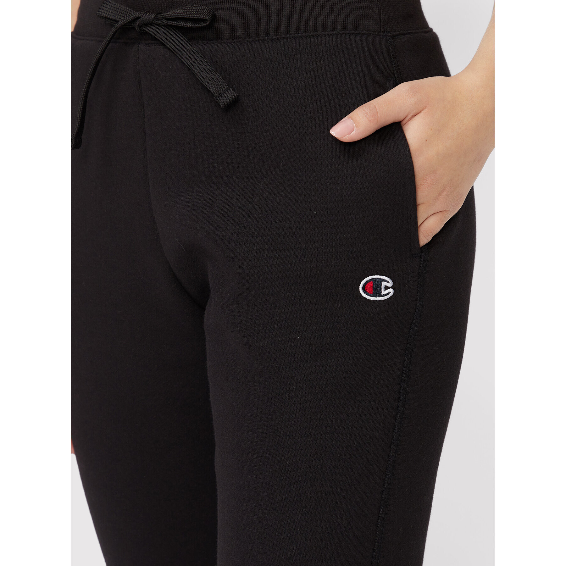 Champion Долнище анцуг Logo 115486 Черен Regular Fit - Pepit.bg