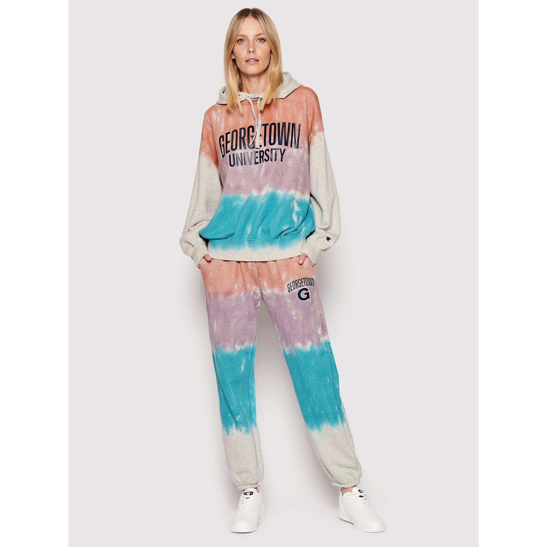 Champion Долнище анцуг Tie-Dye University Logo 115225 Цветен Relaxed Fit - Pepit.bg