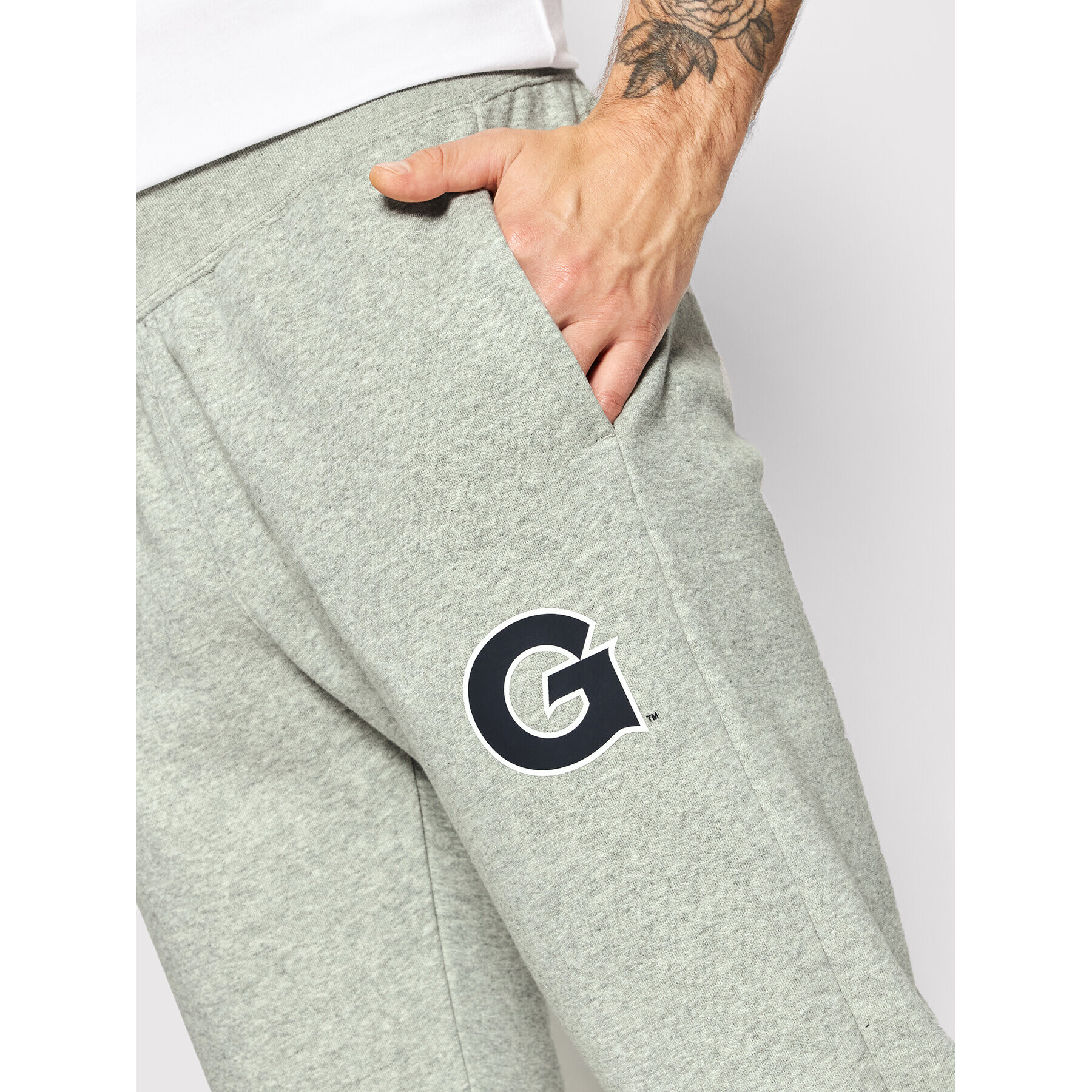 Champion Долнище анцуг University Print 217589 Сив Regular Fit - Pepit.bg