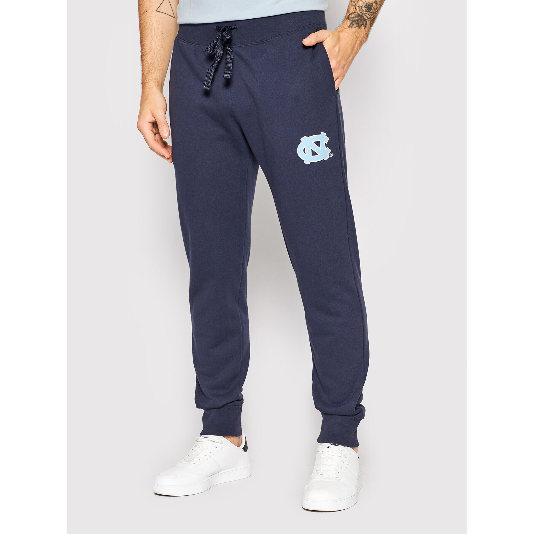 Champion Долнище анцуг University Print 217589 Тъмносин Regular Fit - Pepit.bg