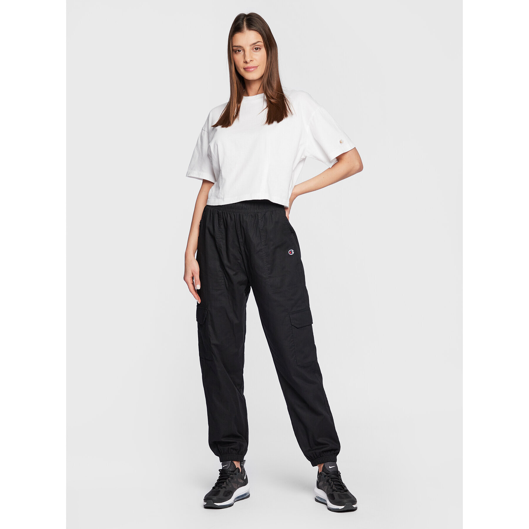 Champion Джогъри Embroidered Logo 115493 Черен Regular Fit - Pepit.bg