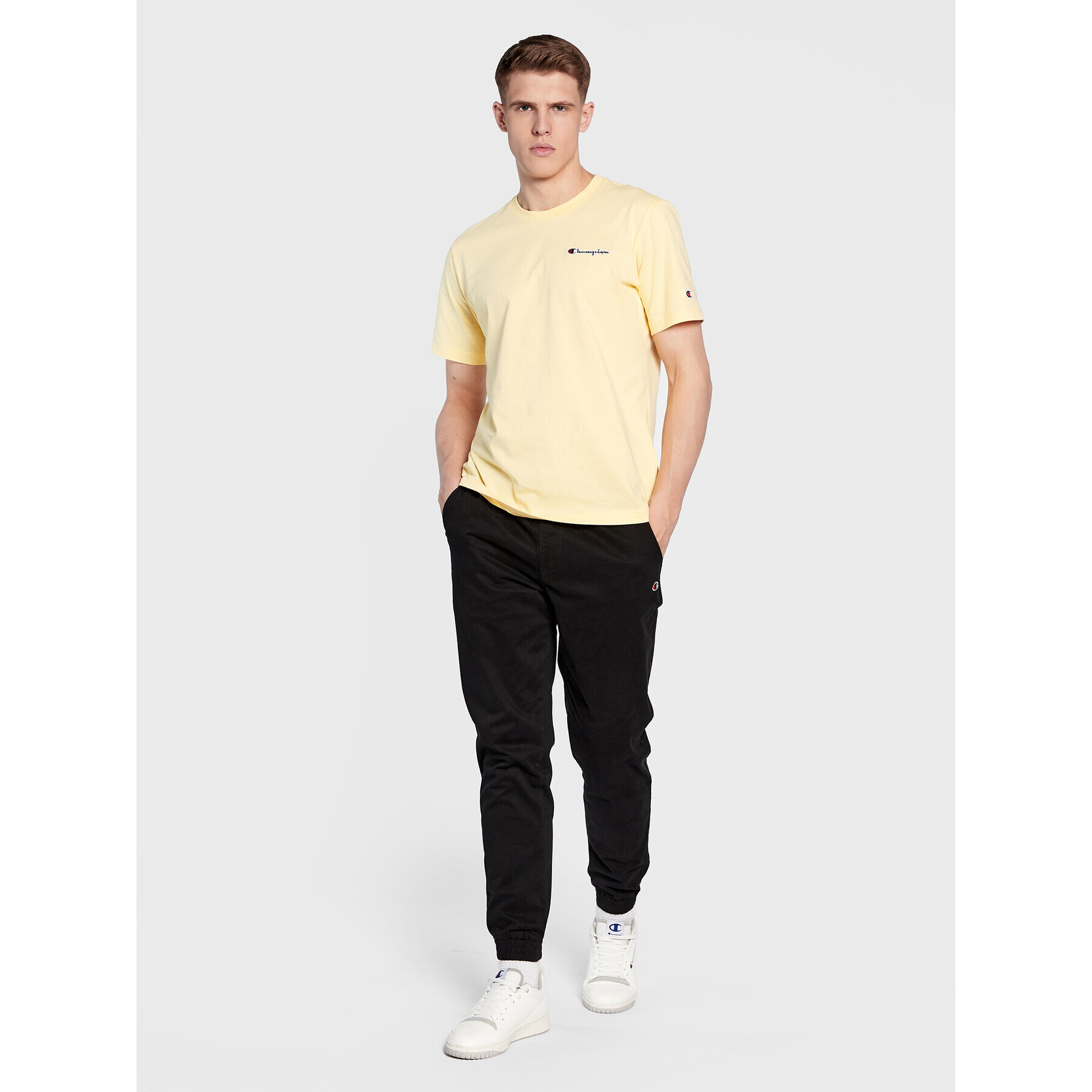 Champion Джогъри Logo 218169 Черен Custom Fit - Pepit.bg