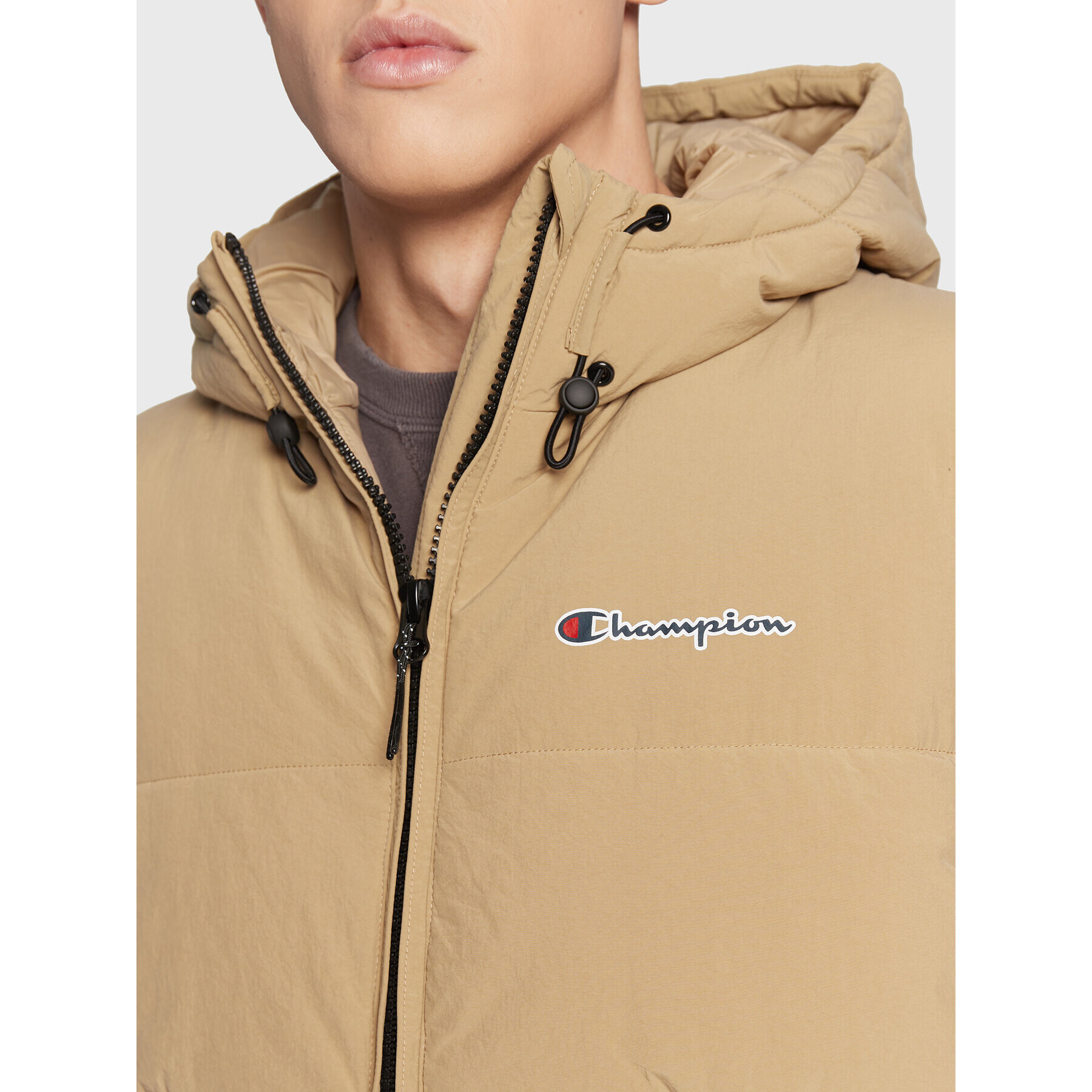 Champion Елек Script Logo 218084 Бежов Regular Fit - Pepit.bg
