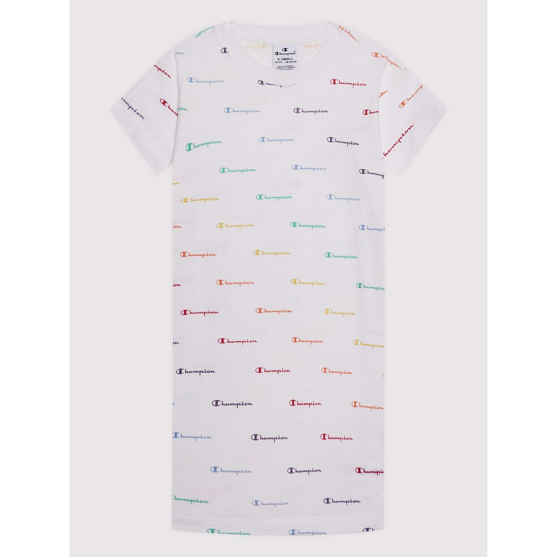 Champion Ежедневна рокля All-Over Print 404316 Бял Regular Fit - Pepit.bg