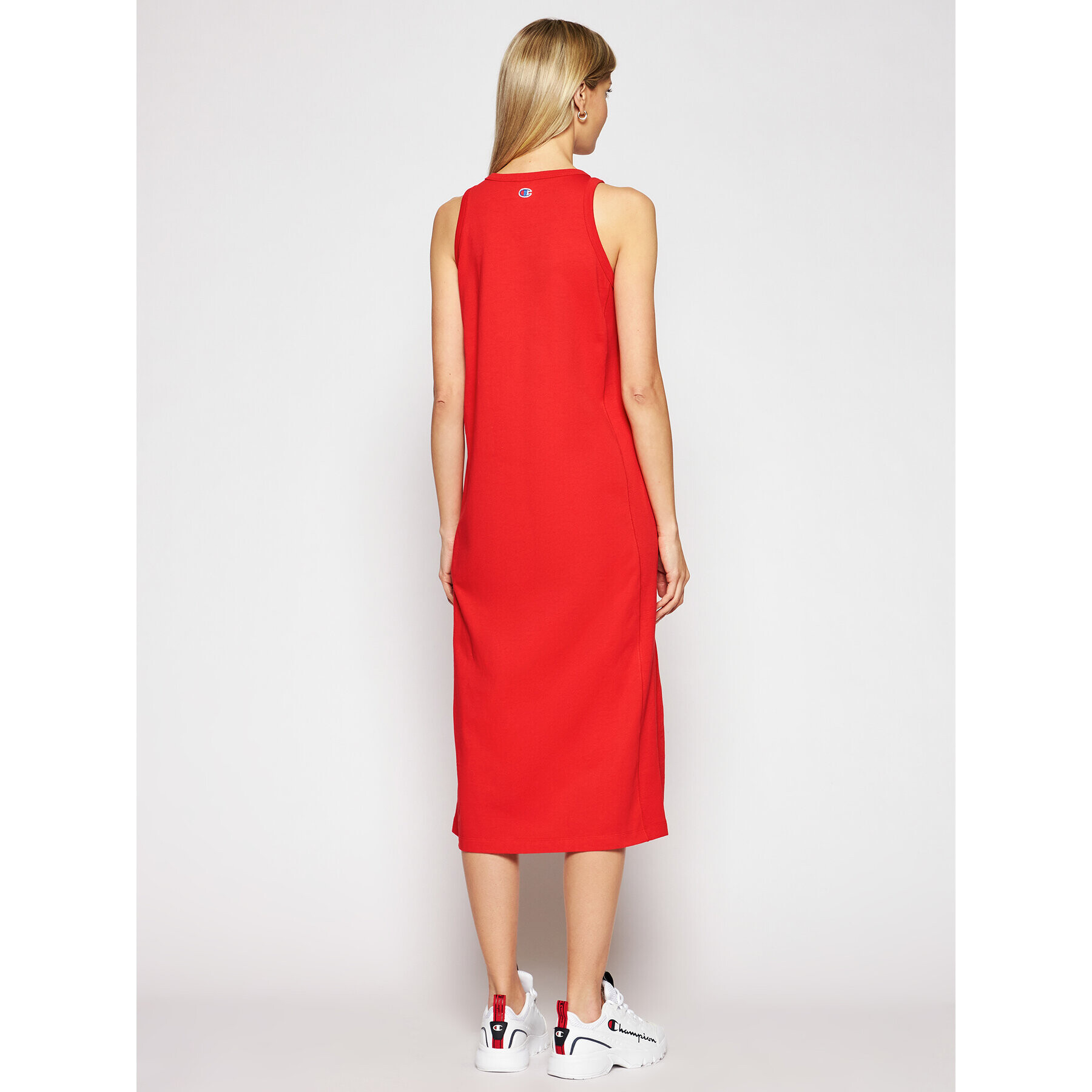 Champion Ежедневна рокля Ribbed Insert Script Logo 112742 Червен Regular Fit - Pepit.bg