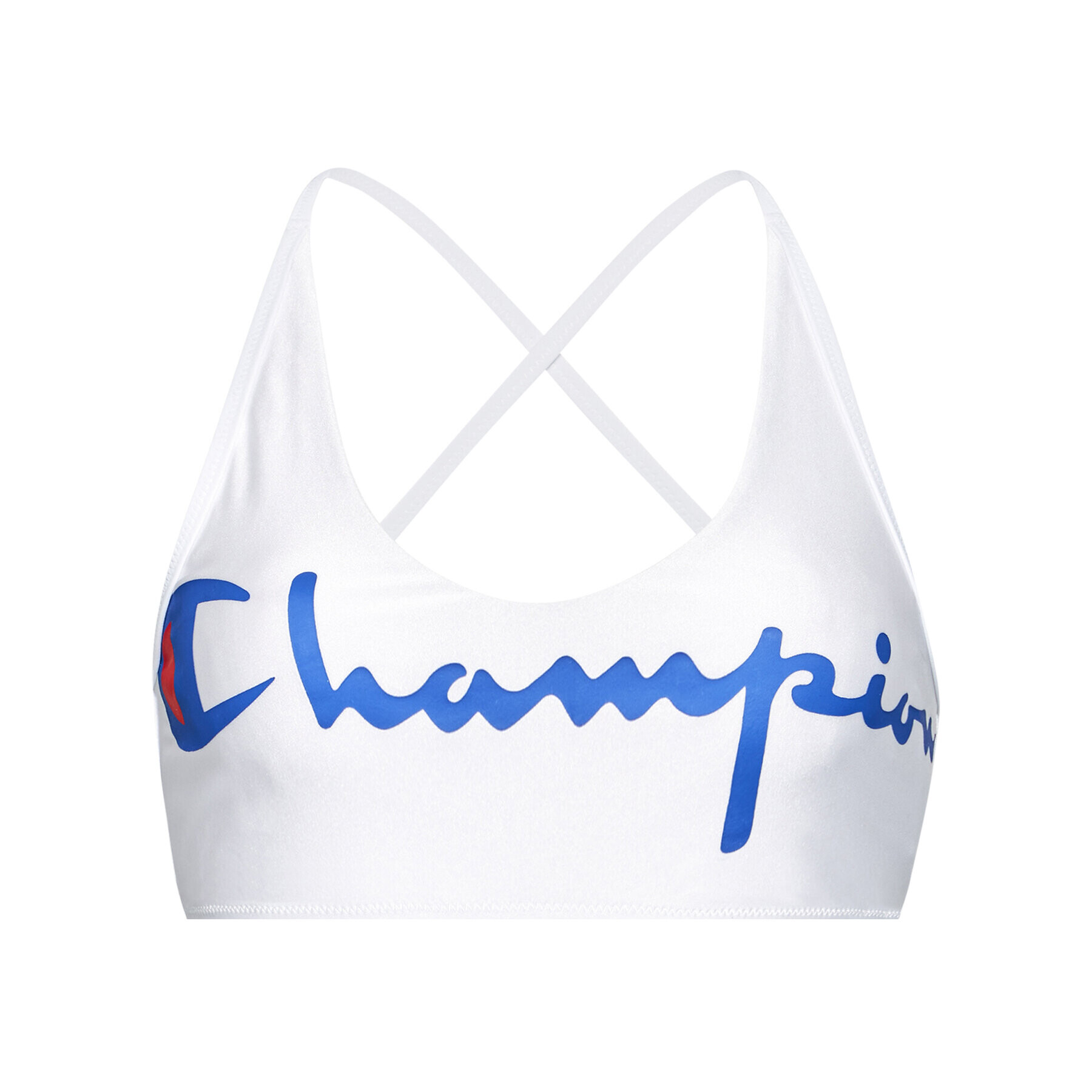 Champion Горнище на бански Cross Back Script Logo 113028 Бял - Pepit.bg