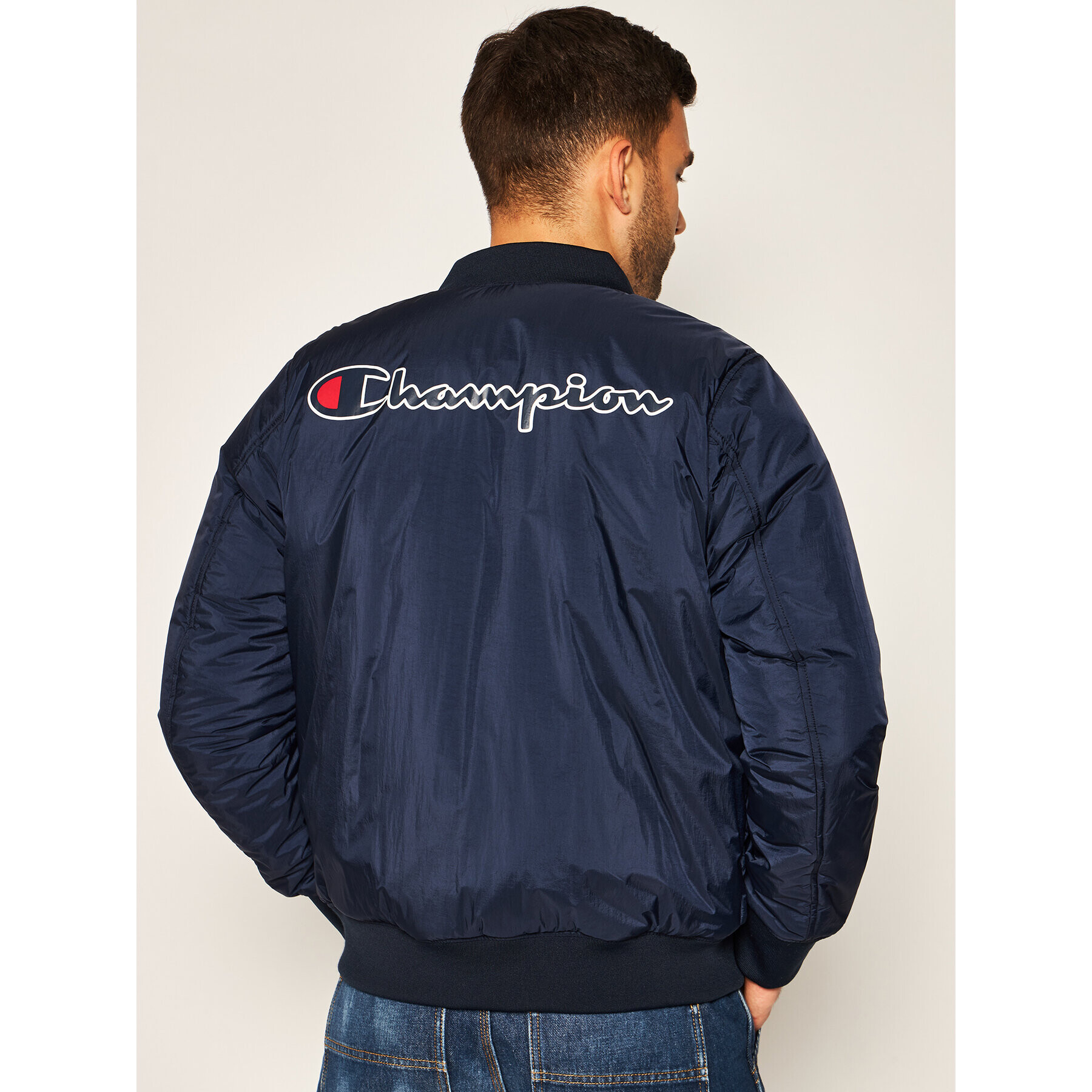 Champion Яке бомбър 214528 Тъмносин Regular Fit - Pepit.bg