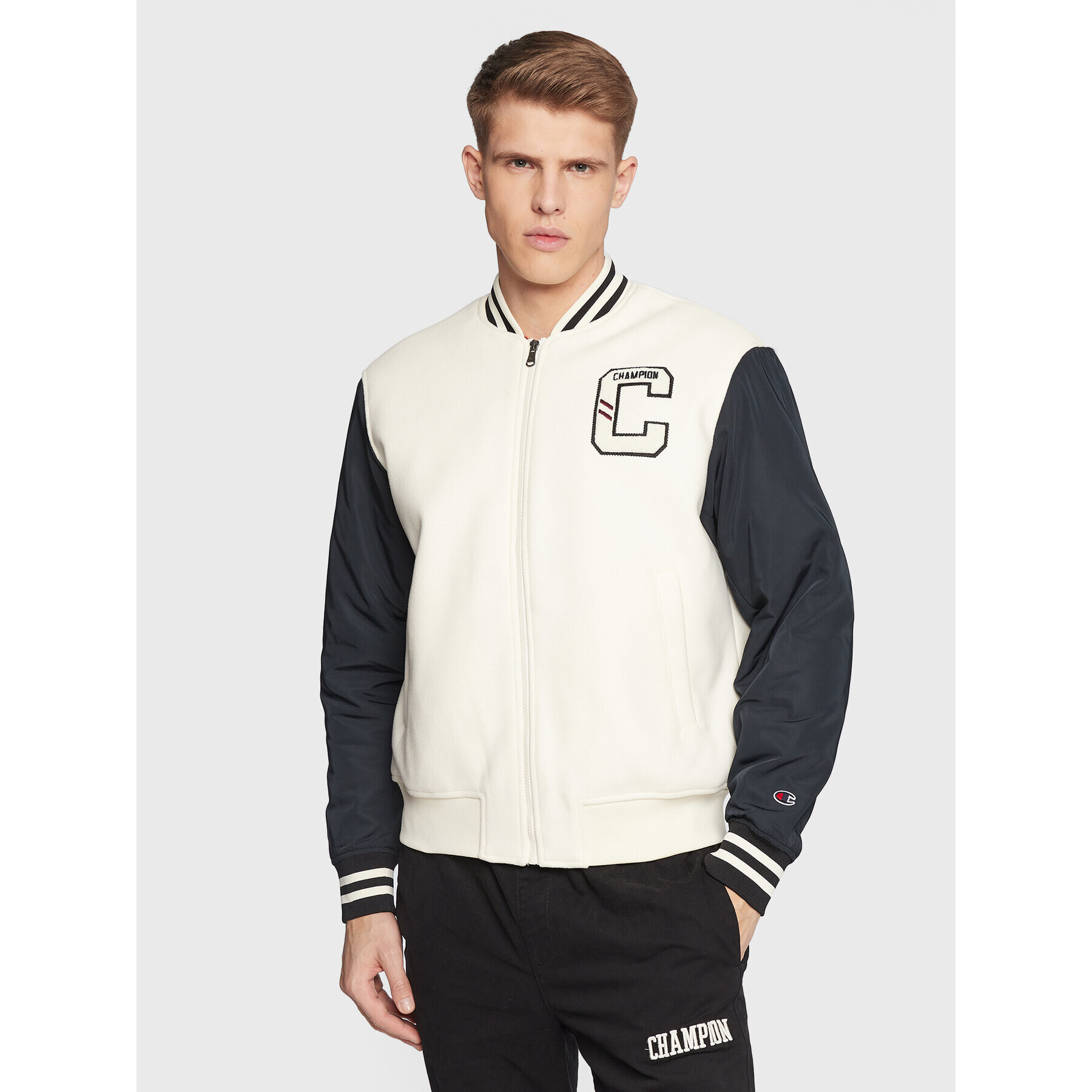 Champion Яке бомбър College Inspired 218088 Бежов Regular Fit - Pepit.bg