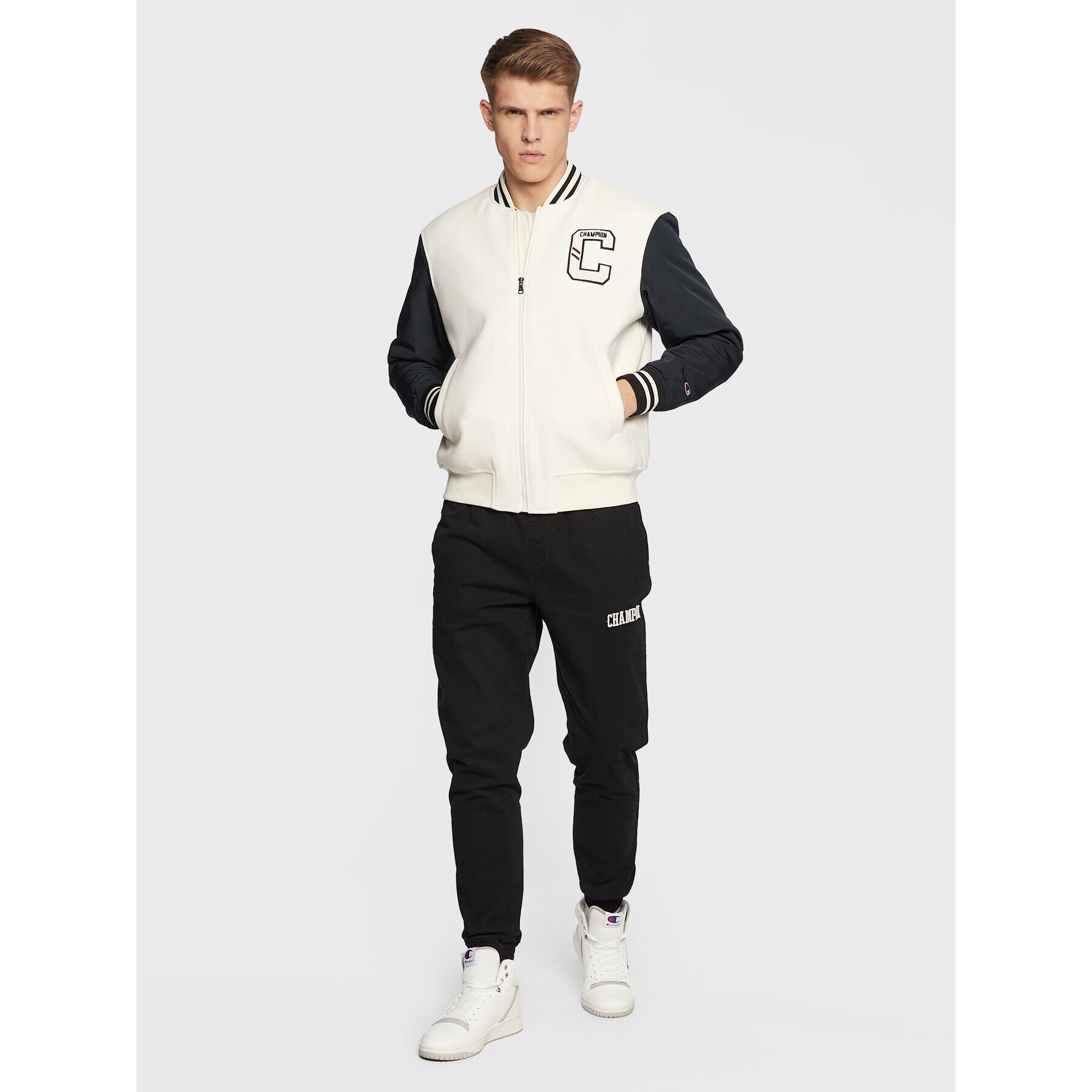 Champion Яке бомбър College Inspired 218088 Бежов Regular Fit - Pepit.bg