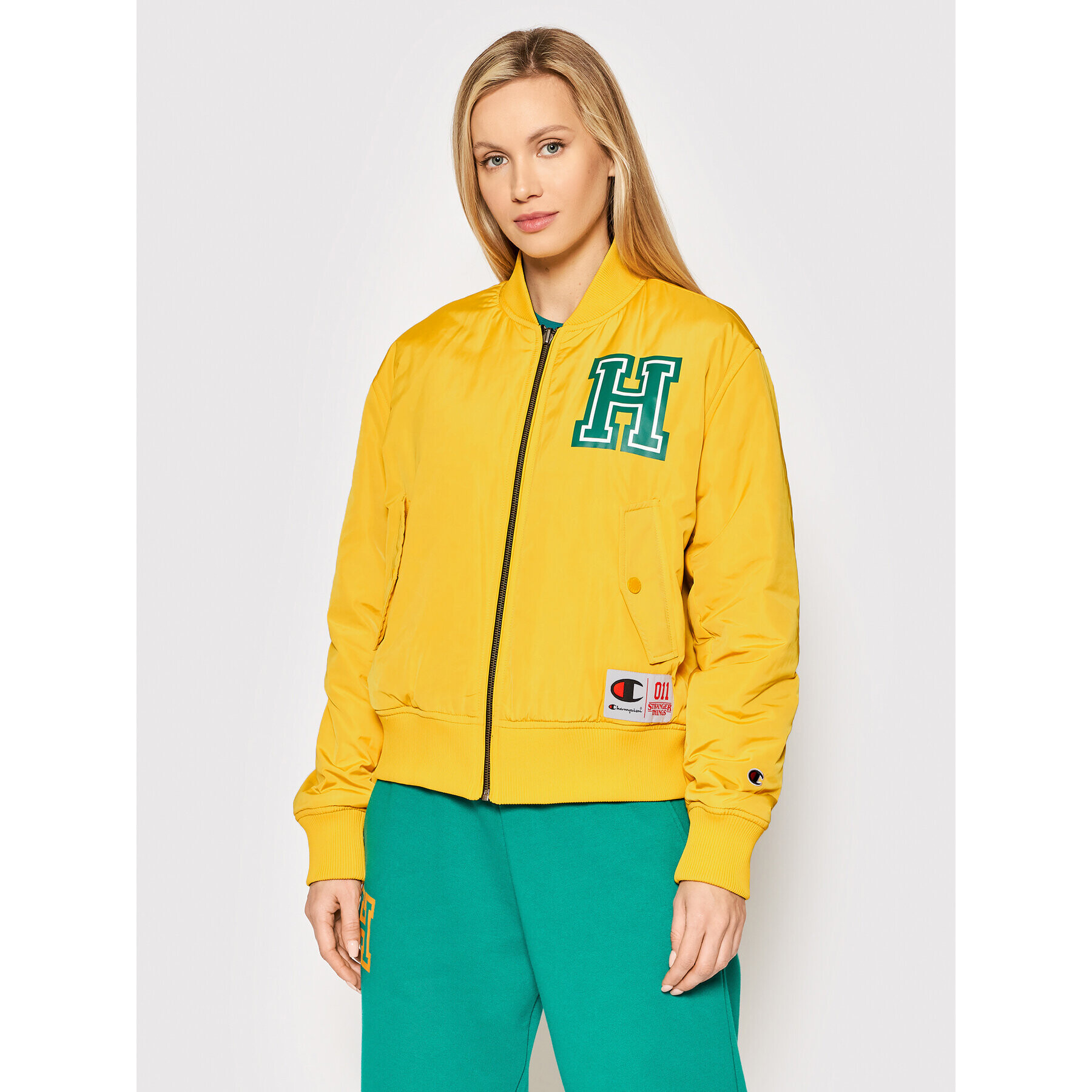 Champion Яке бомбър Unisex STRANGER THINGS Hawkins 217754 Жълт Regular Fit - Pepit.bg