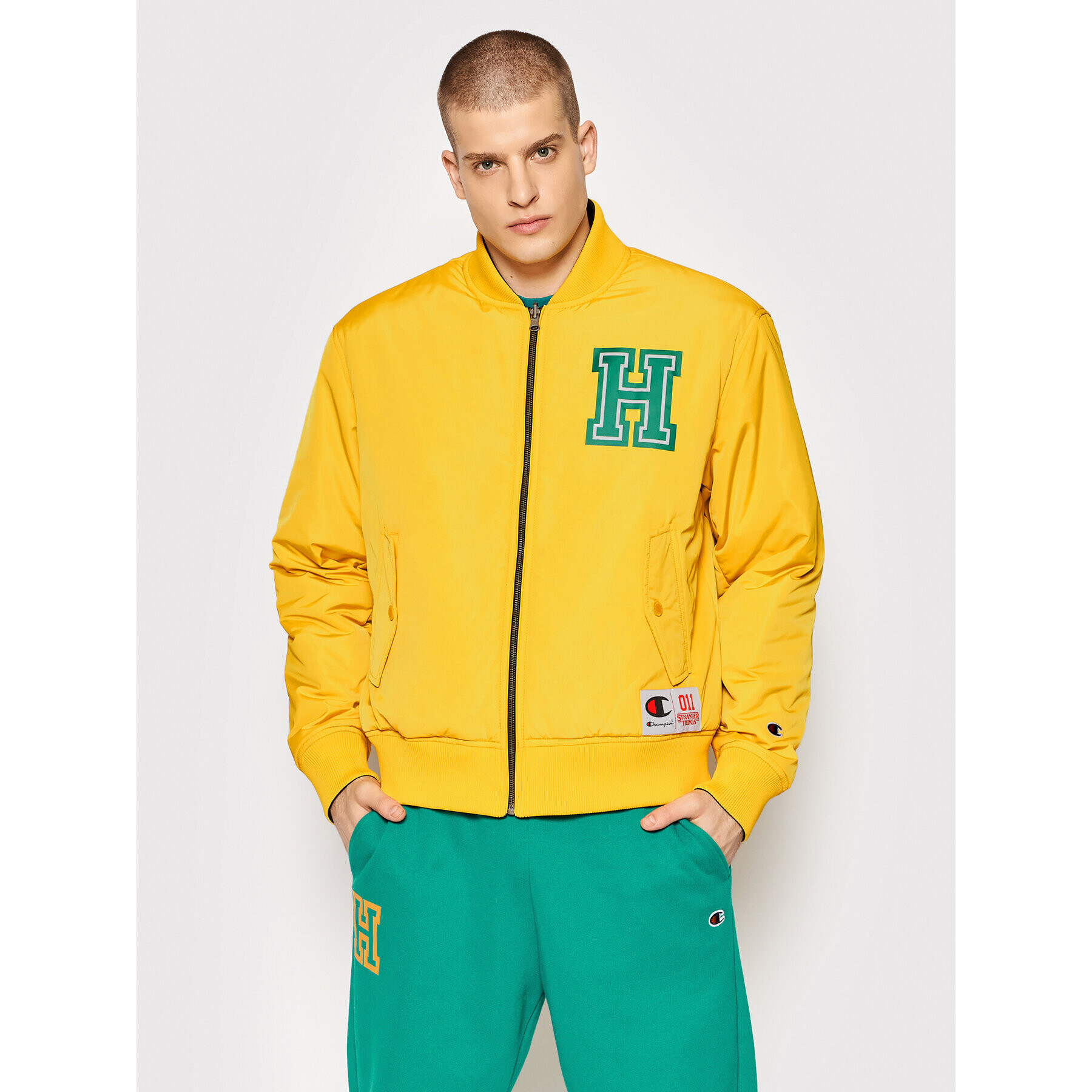 Champion Яке бомбър Unisex STRANGER THINGS Hawkins 217754 Жълт Regular Fit - Pepit.bg