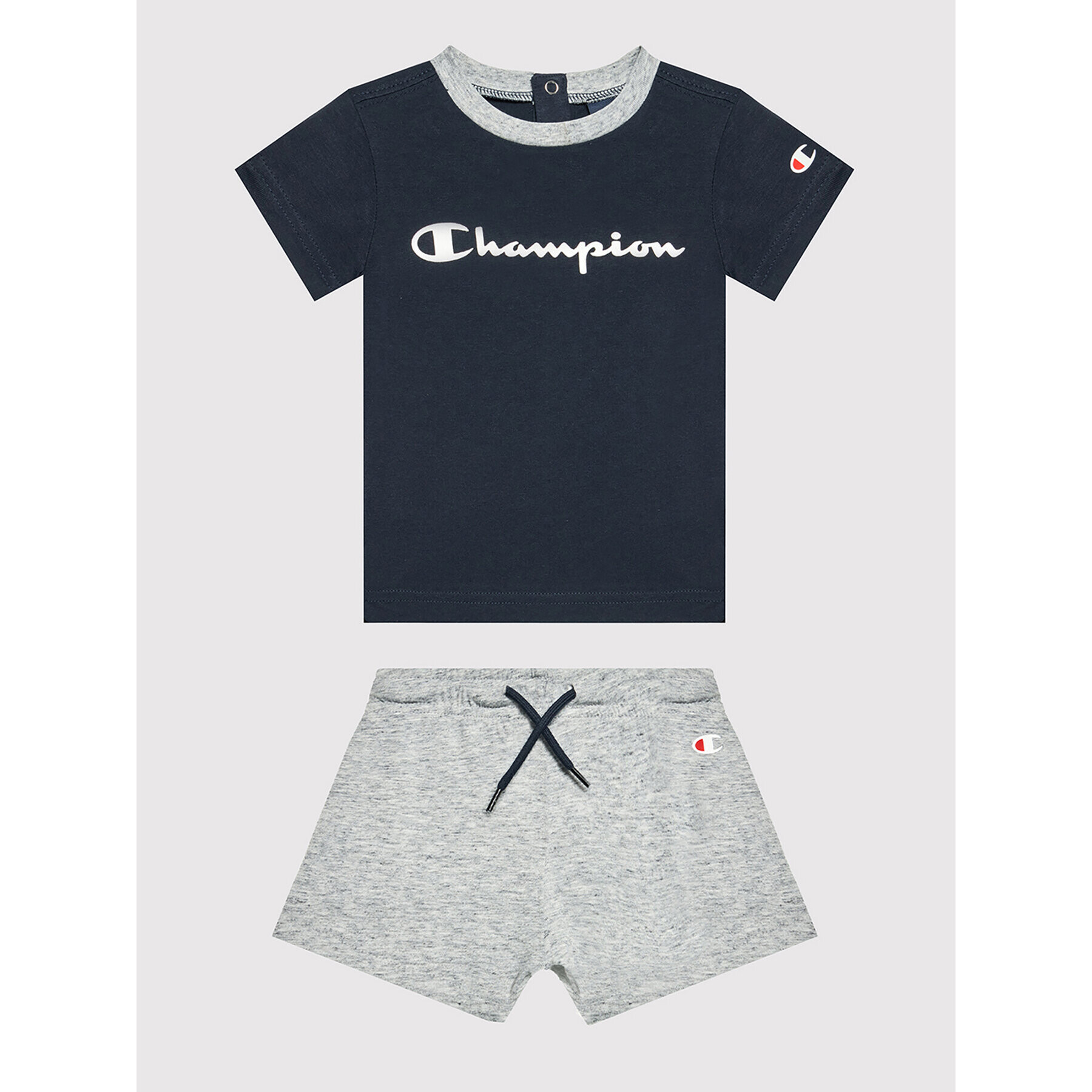 Champion Комплект тишърт и спортни шорти 305972 Тъмносин Regular Fit - Pepit.bg