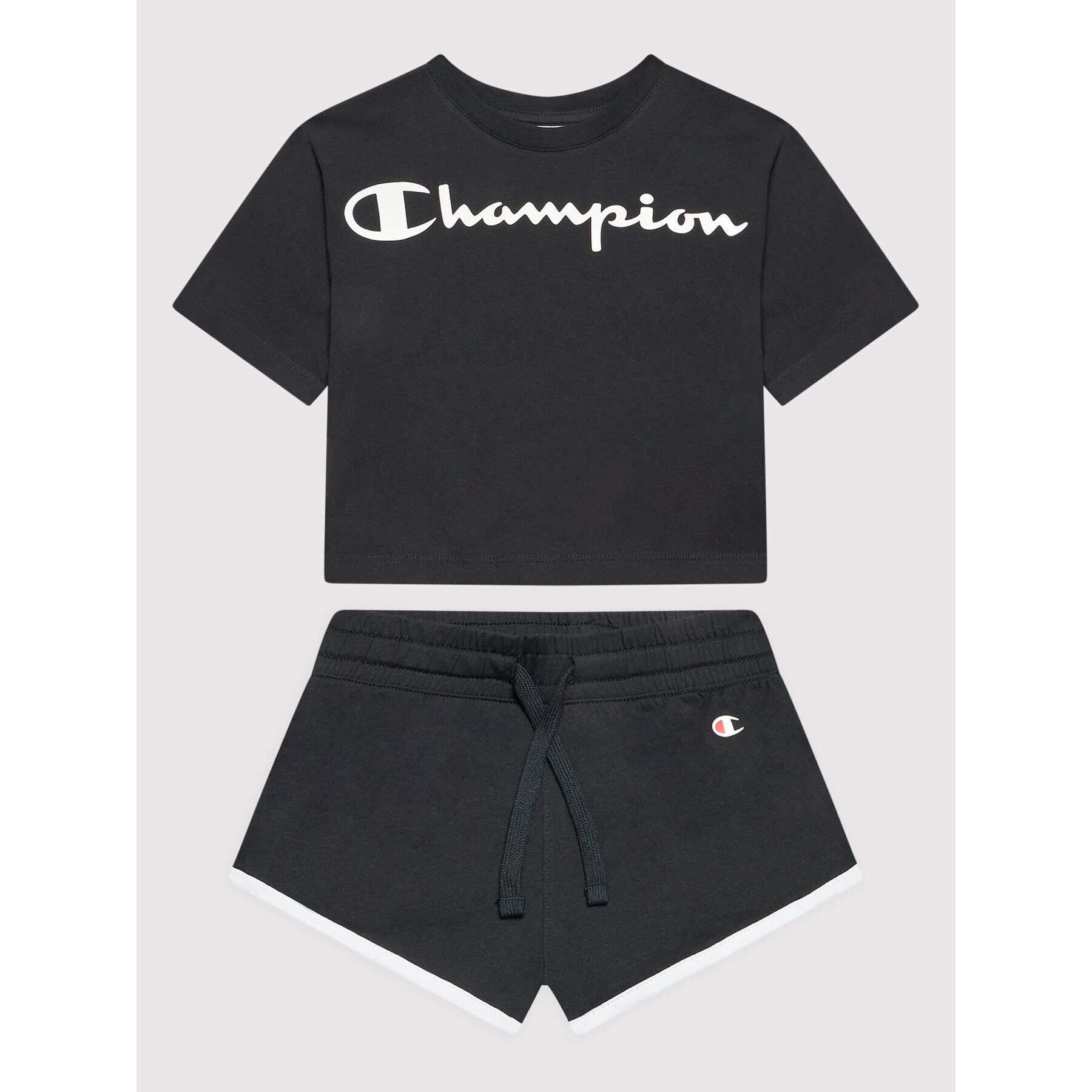 Champion Комплект тишърт и спортни шорти 404319 Черен Regular Fit - Pepit.bg