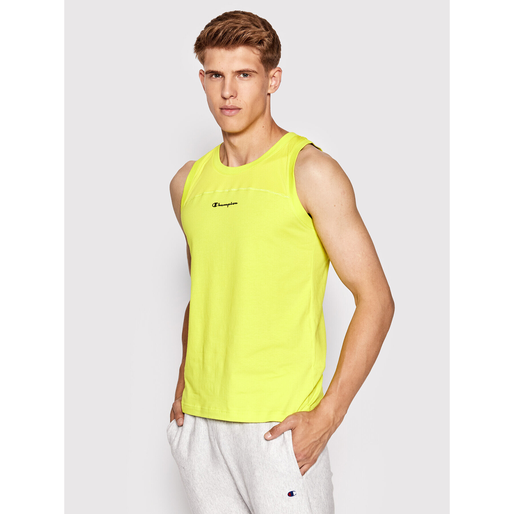 Champion Мъжки топ 217134 Жълт Athletic Fit - Pepit.bg