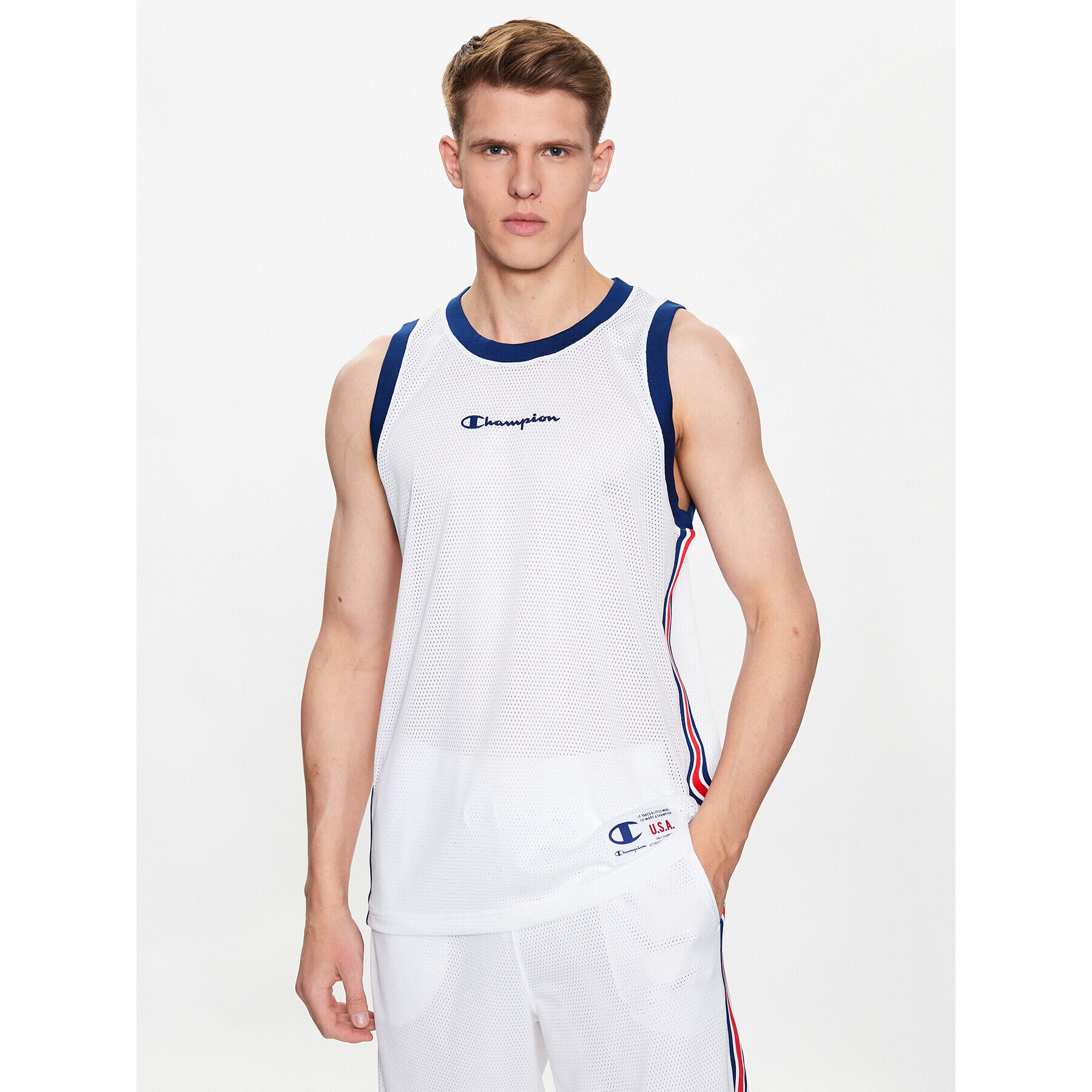 Champion Мъжки топ 218769 Бял Regular Fit - Pepit.bg