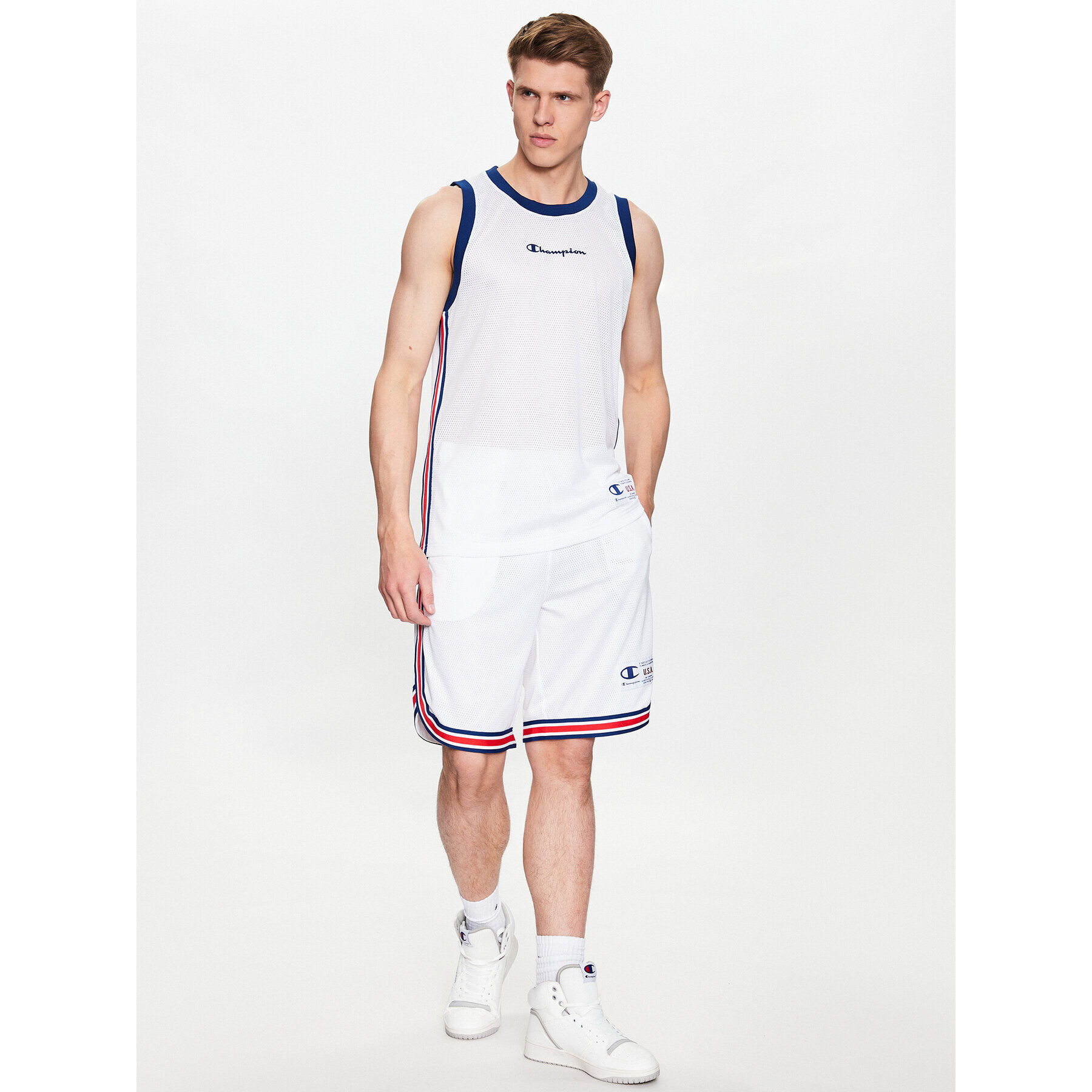 Champion Мъжки топ 218769 Бял Regular Fit - Pepit.bg