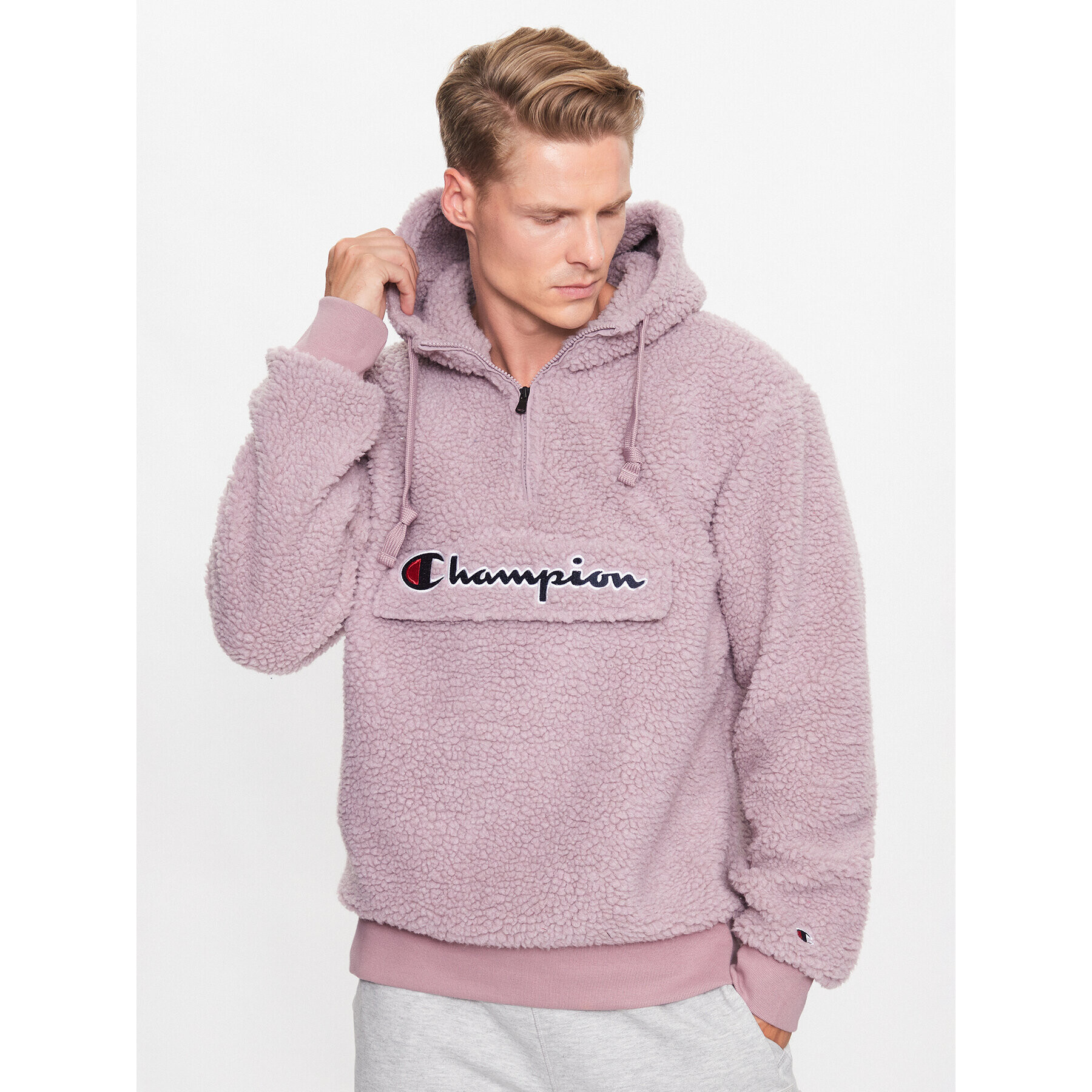 Champion Полар Hooded Half Zip 218092 PS162 Розов - Pepit.bg