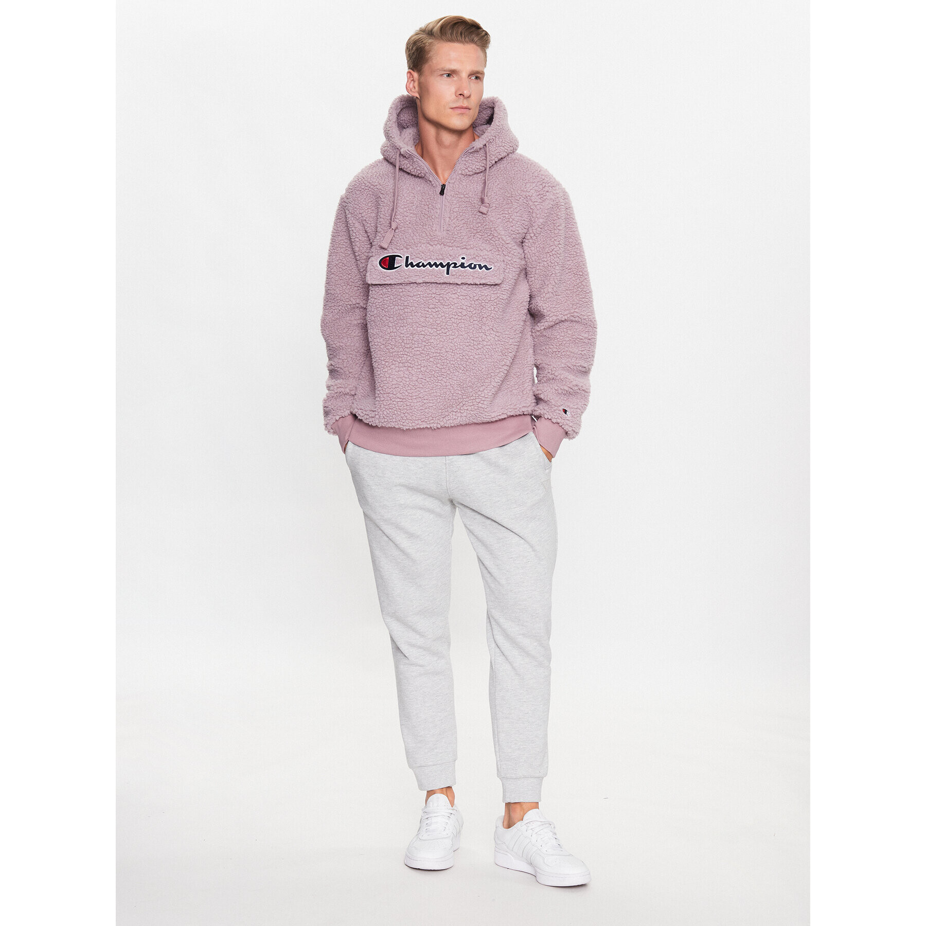 Champion Полар Hooded Half Zip 218092 PS162 Розов - Pepit.bg