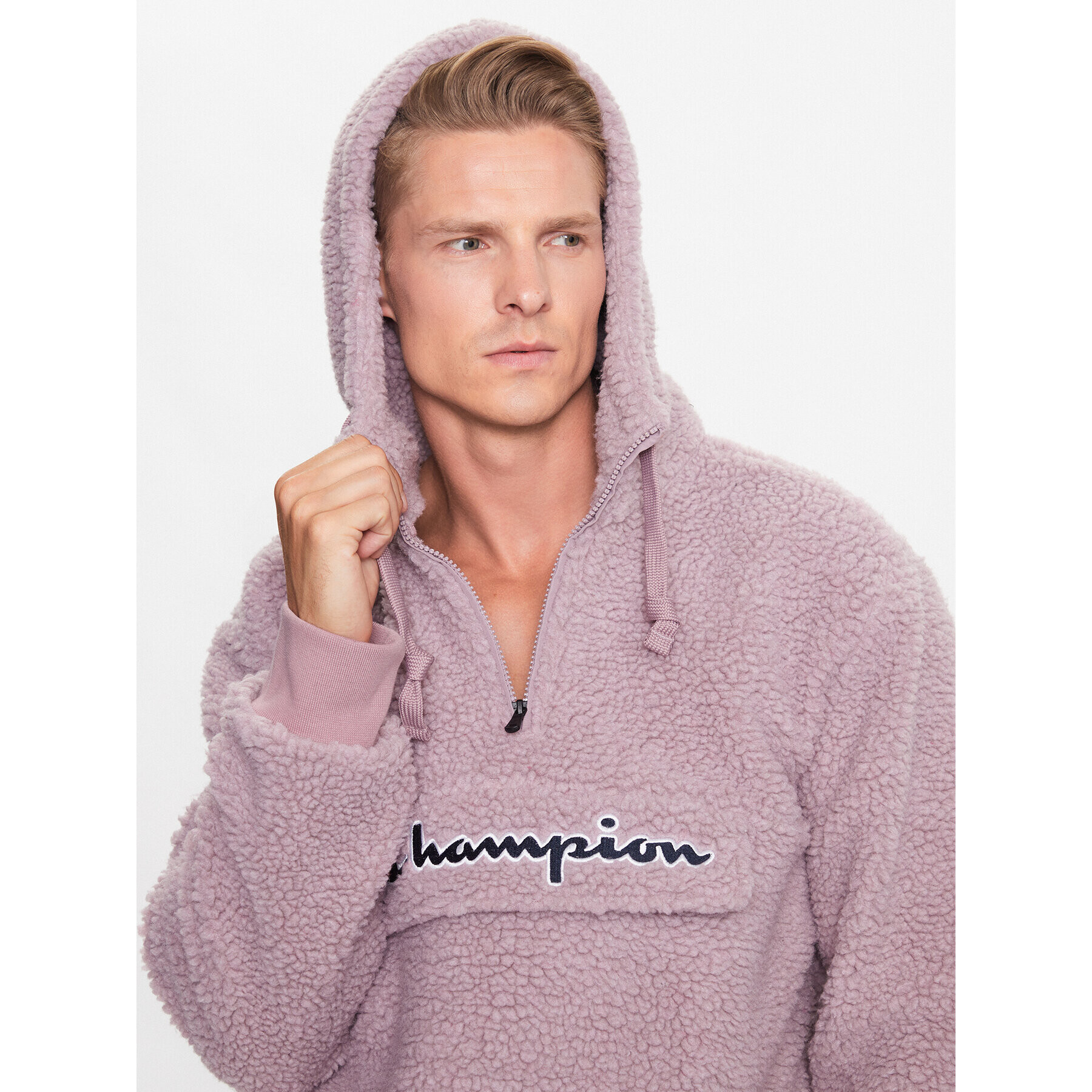 Champion Полар Hooded Half Zip 218092 PS162 Розов - Pepit.bg