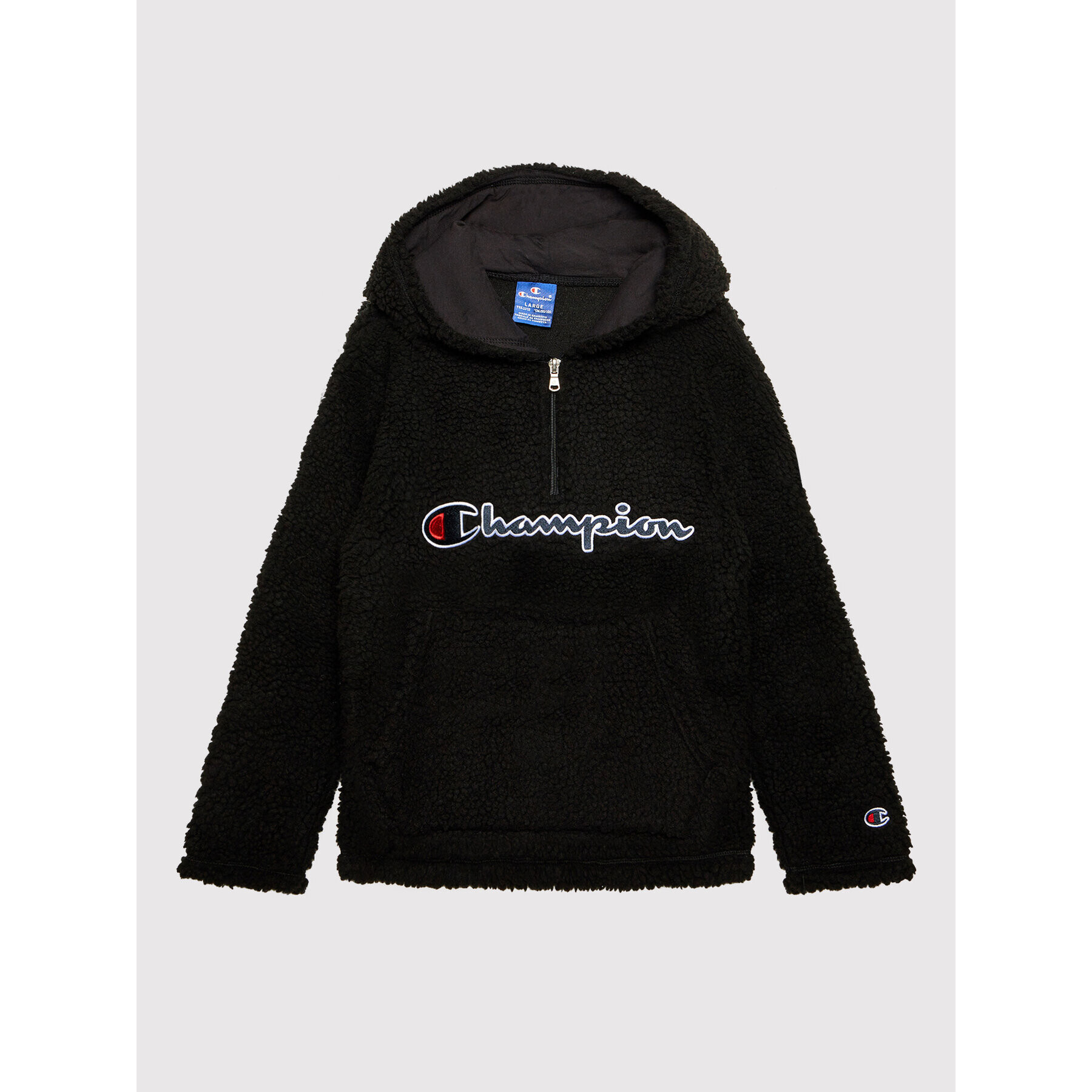 Champion Полар Logo Teddy Fleece 305772 Черен Regular Fit - Pepit.bg