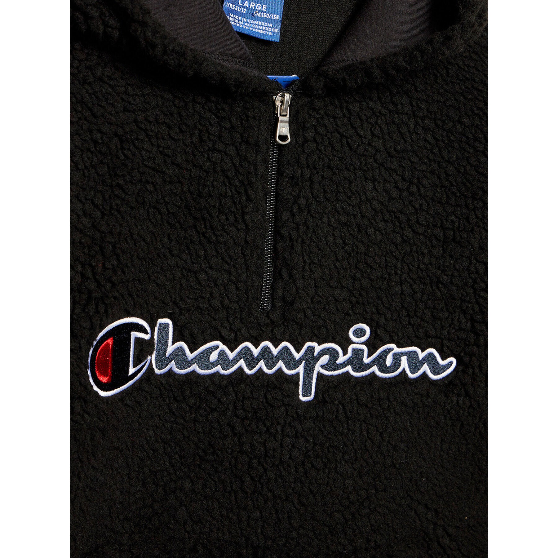 Champion Полар Logo Teddy Fleece 305772 Черен Regular Fit - Pepit.bg
