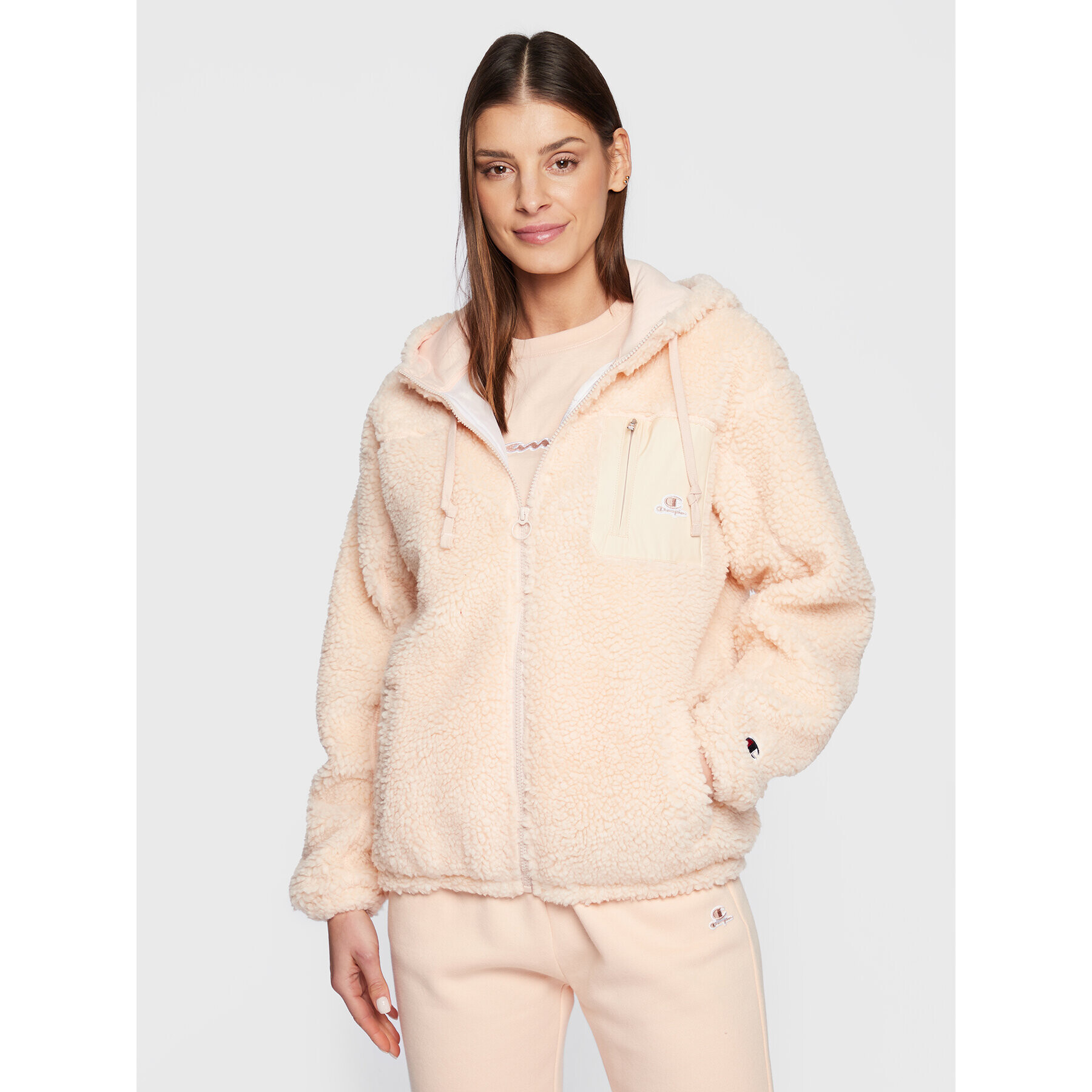 Champion Полар Teddy 115742 Розов Regular Fit - Pepit.bg