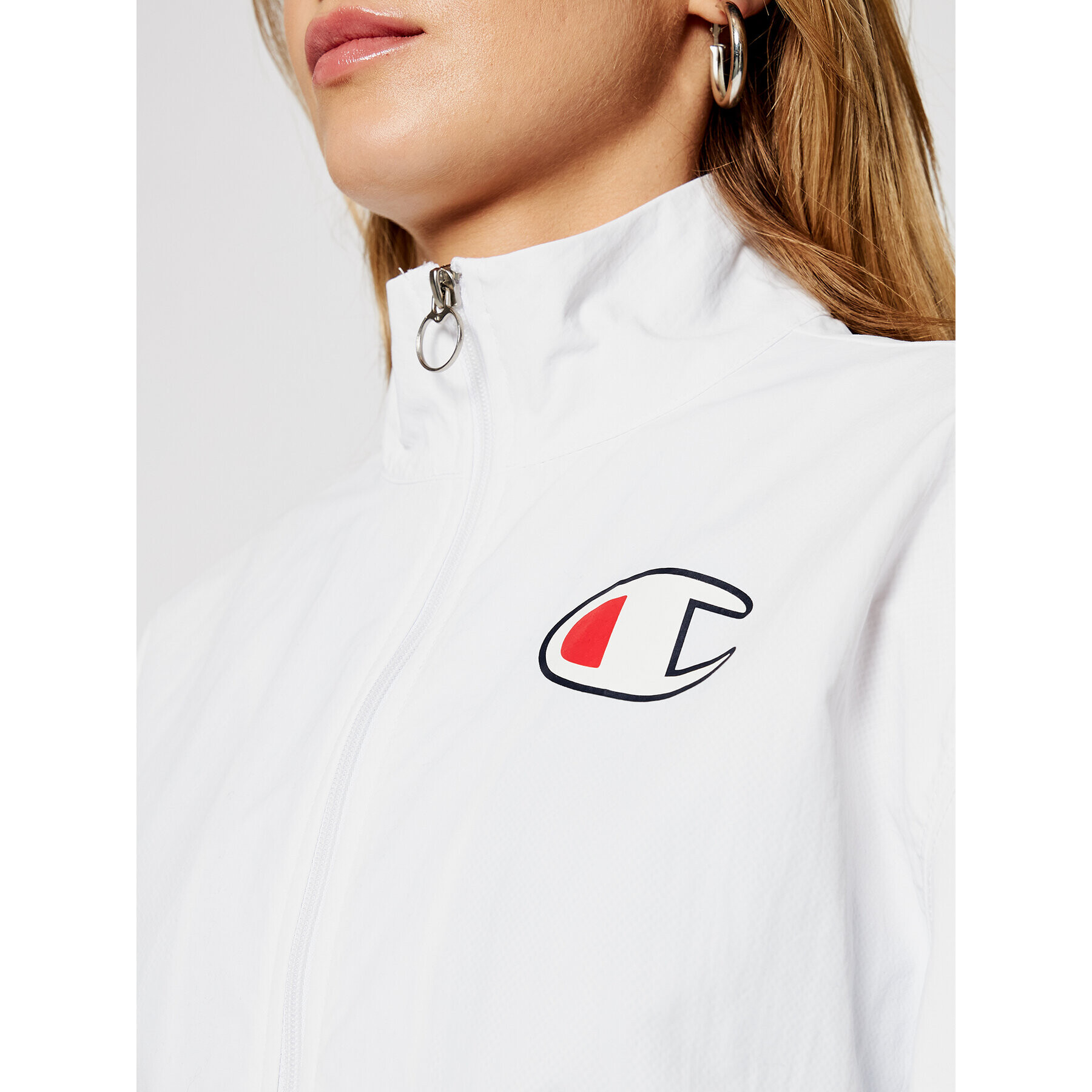 Champion Преходно яке Zip-Through 112658 Бял Custom Fit - Pepit.bg