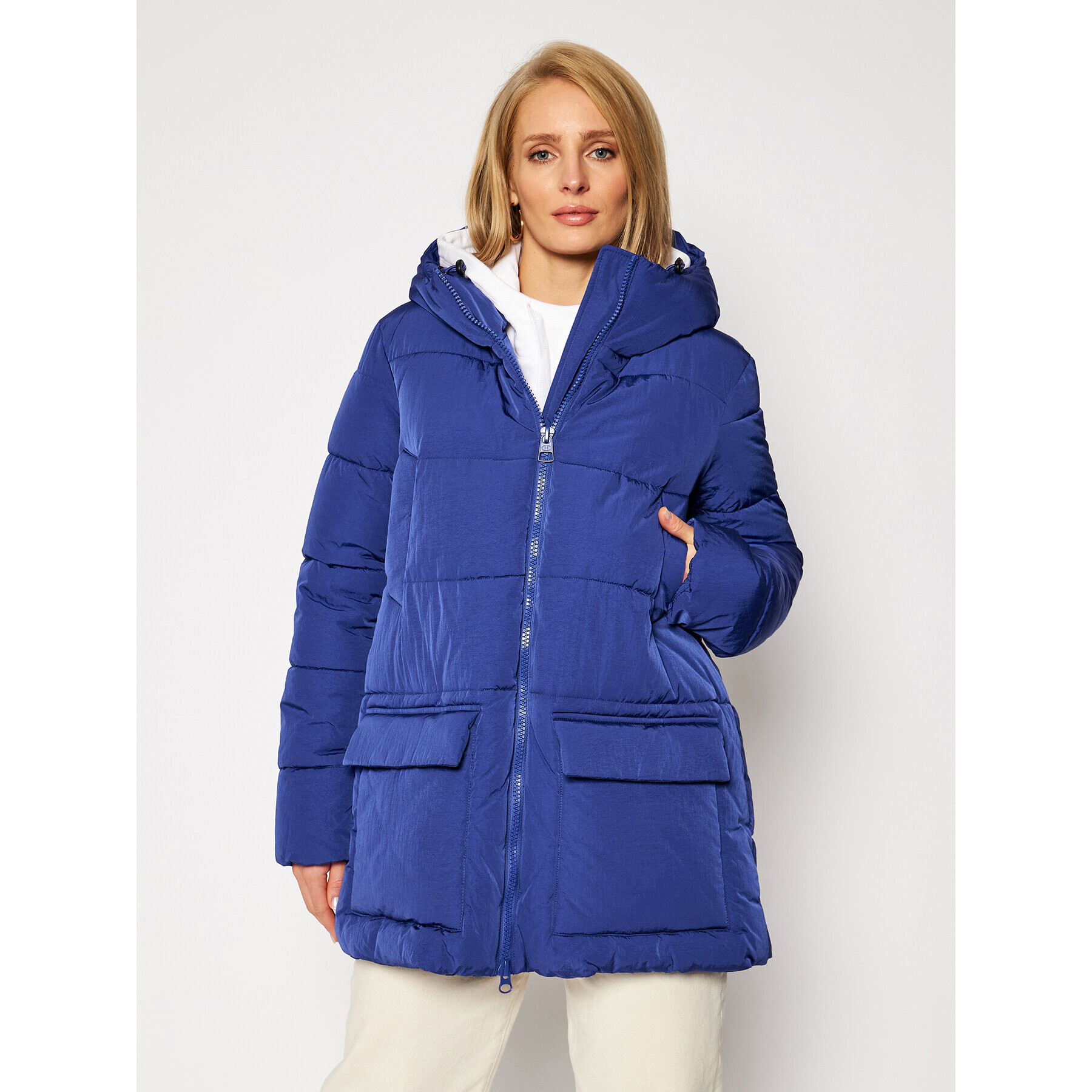 Champion Пухено яке 113687 Тъмносин Regular Fit - Pepit.bg