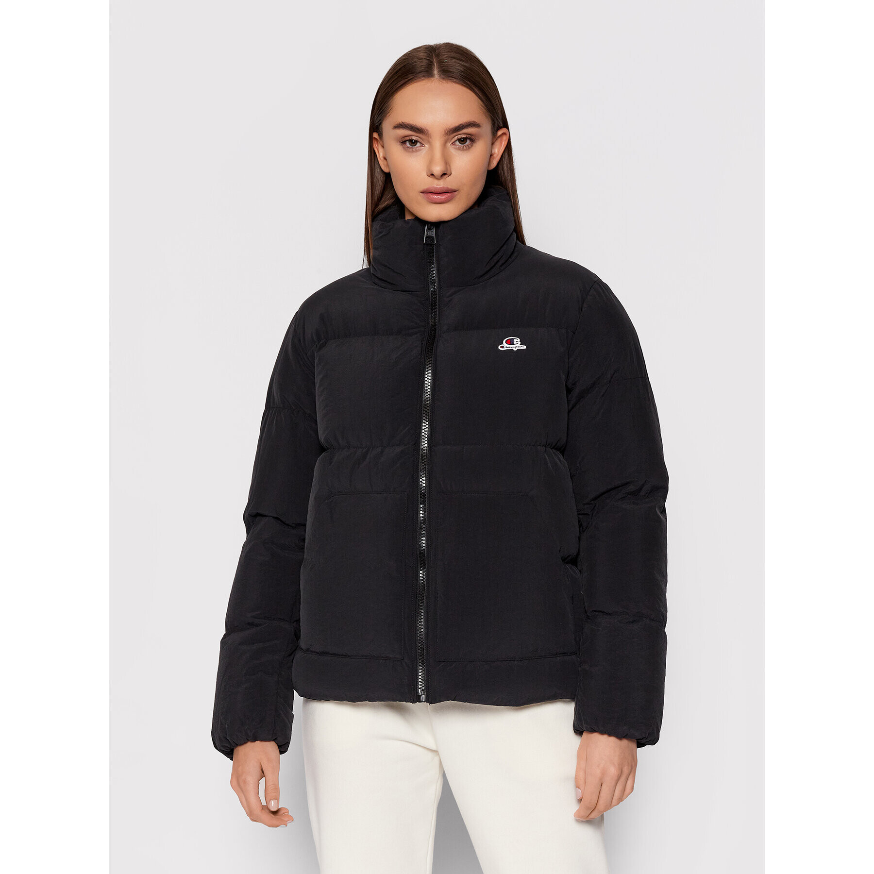 Champion Пухено яке 114578 Черен Regular Fit - Pepit.bg