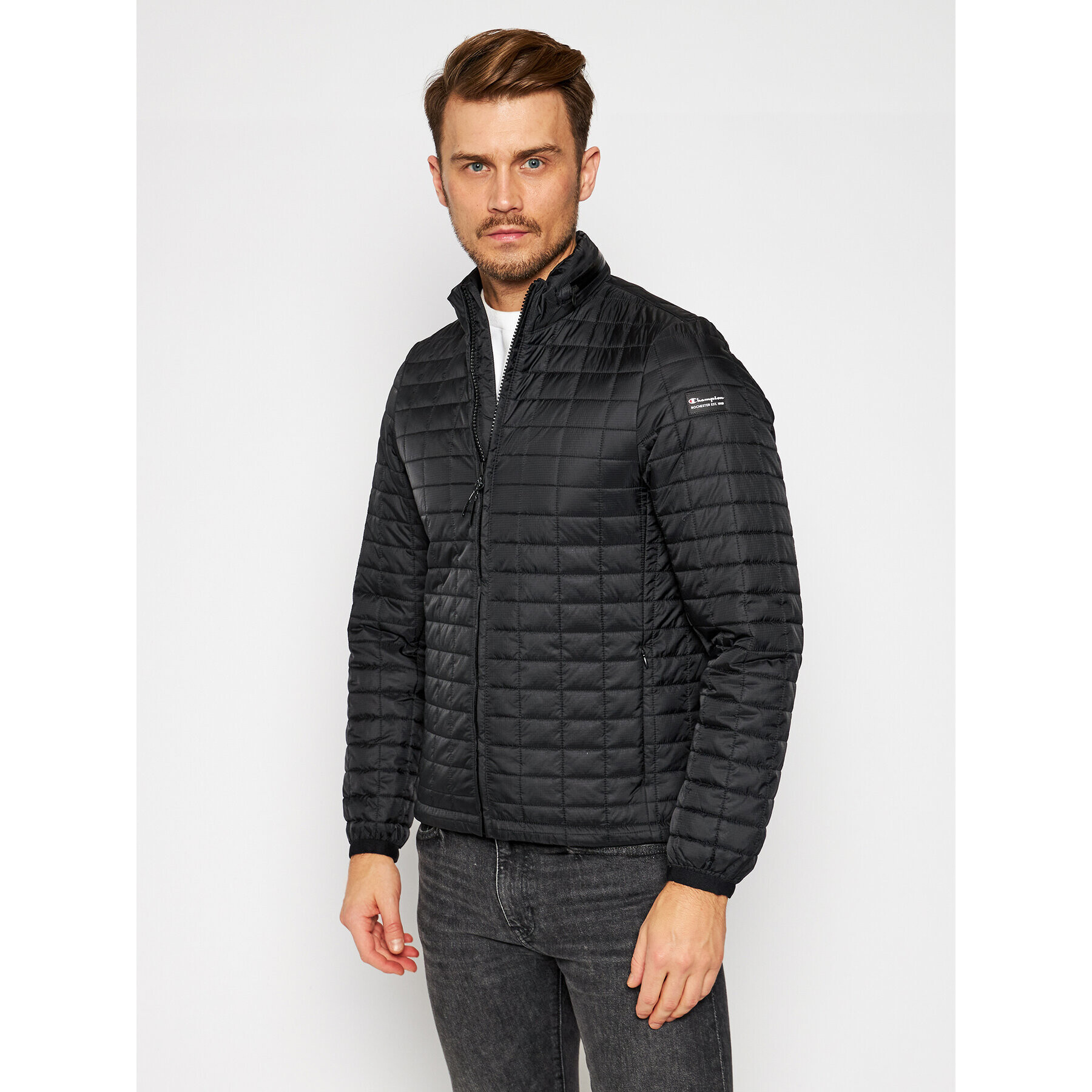 Champion Пухено яке 215249 Черен Regular Fit - Pepit.bg