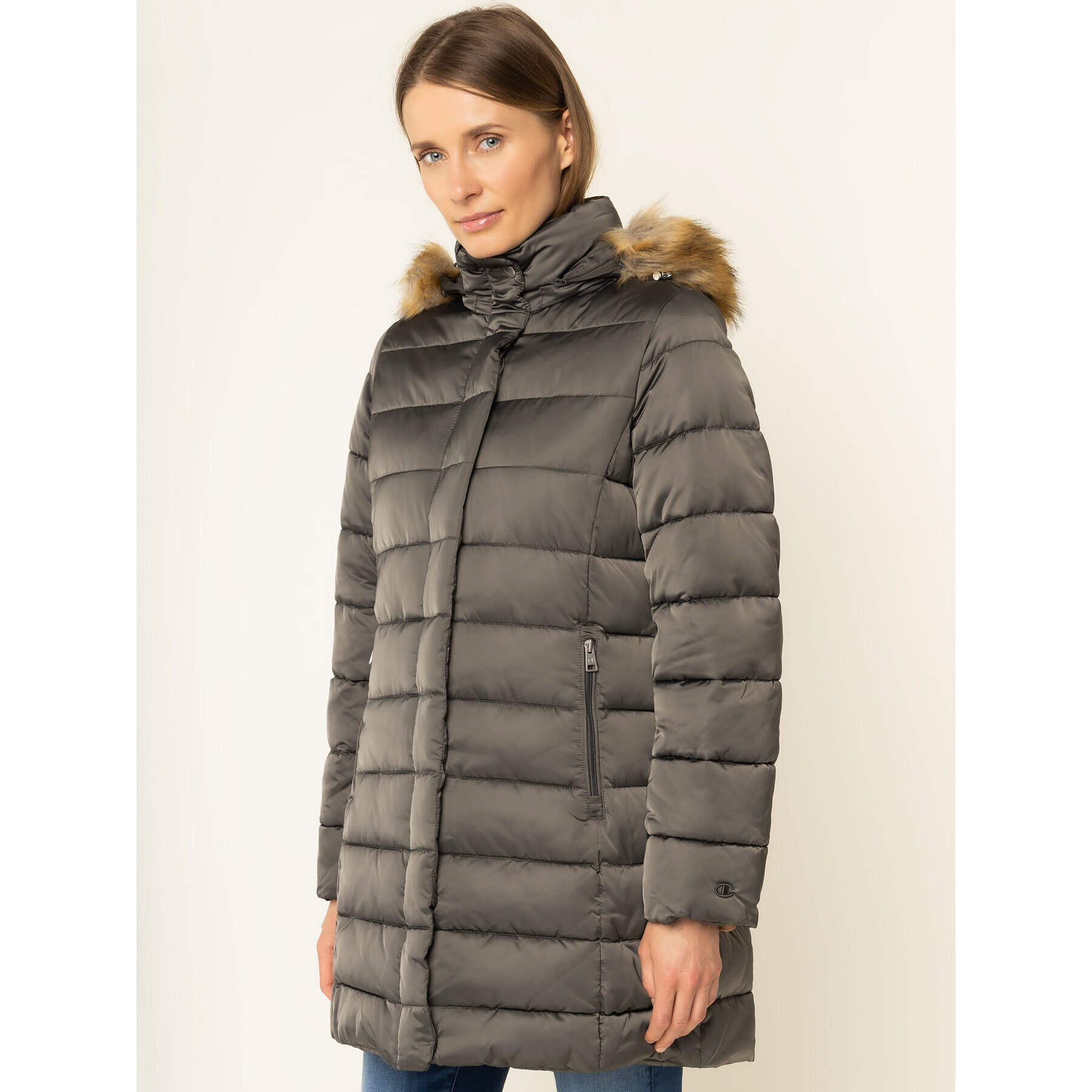 Champion Пухено яке Hooded Polyfilled 112161 Зелен Regular Fit - Pepit.bg