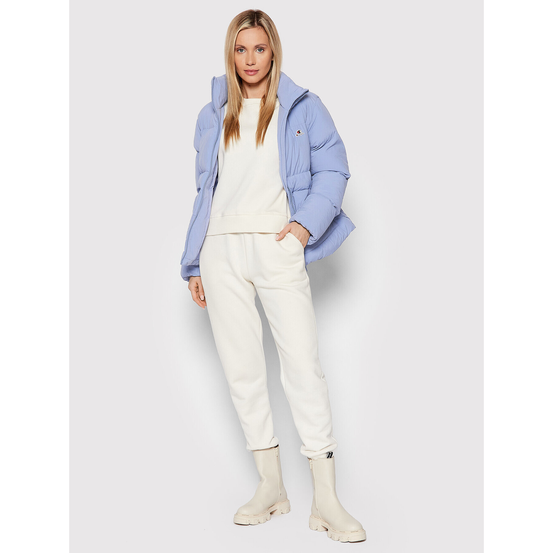 Champion Пухено яке 114578 Виолетов Regular Fit - Pepit.bg