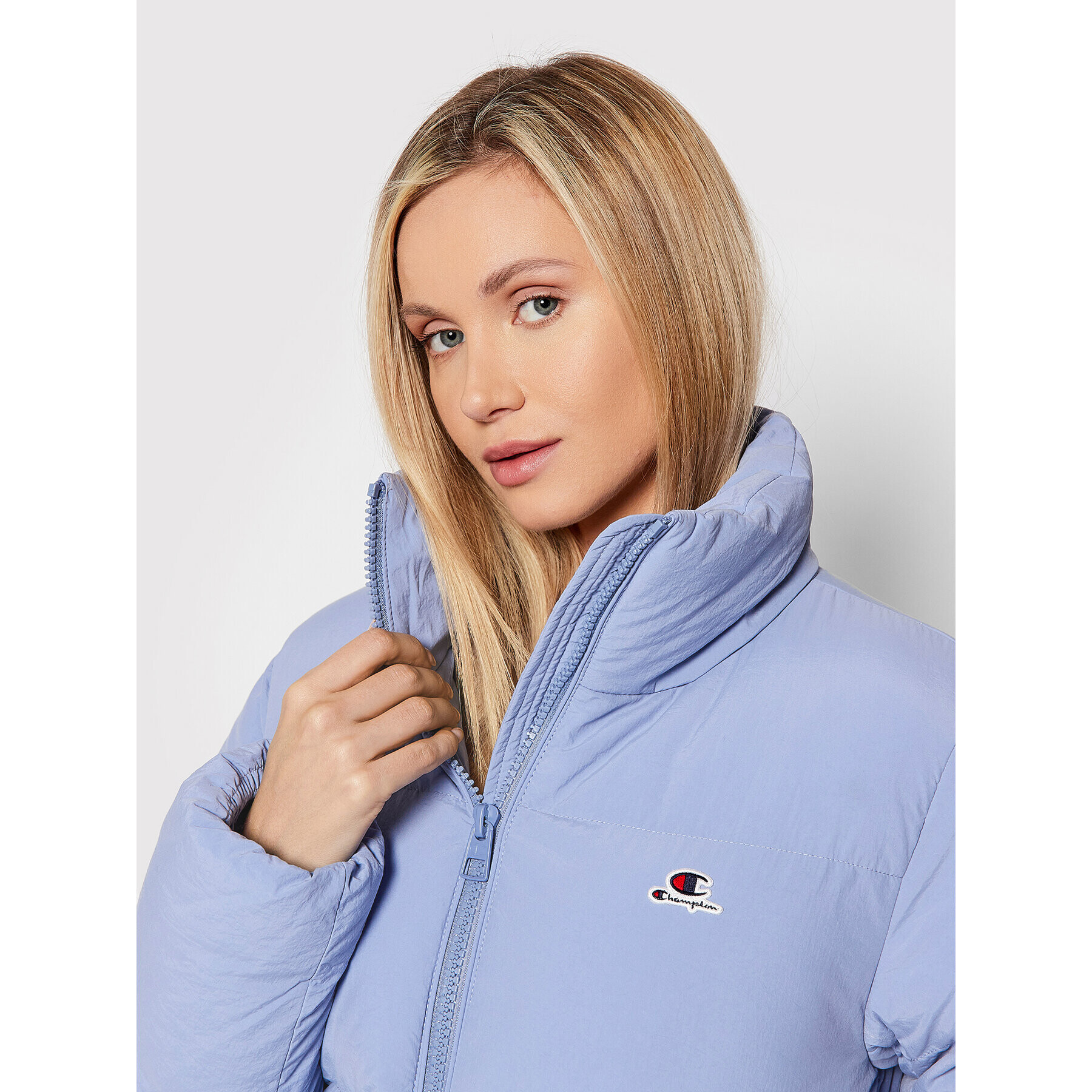 Champion Пухено яке 114578 Виолетов Regular Fit - Pepit.bg