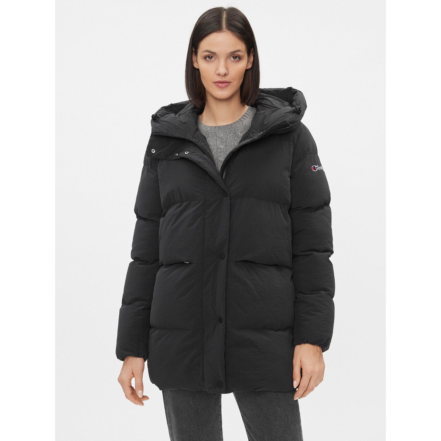 Champion Пухено яке 114579 Черен Regular Fit - Pepit.bg
