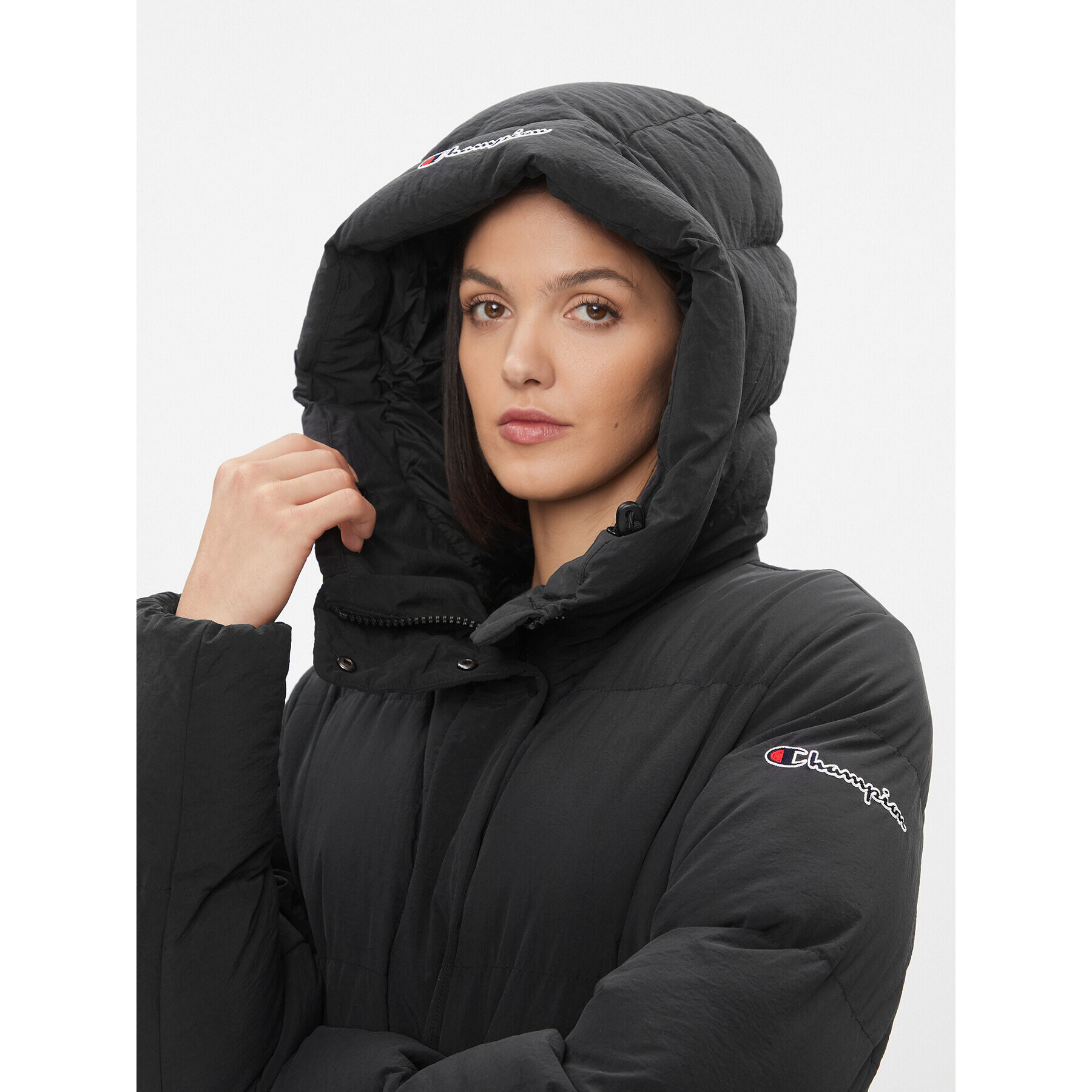 Champion Пухено яке 114579 Черен Regular Fit - Pepit.bg