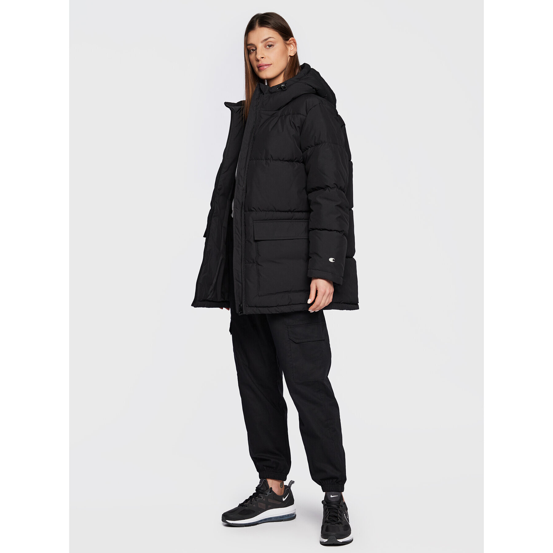 Champion Пухено яке 115672 Черен Regular Fit - Pepit.bg