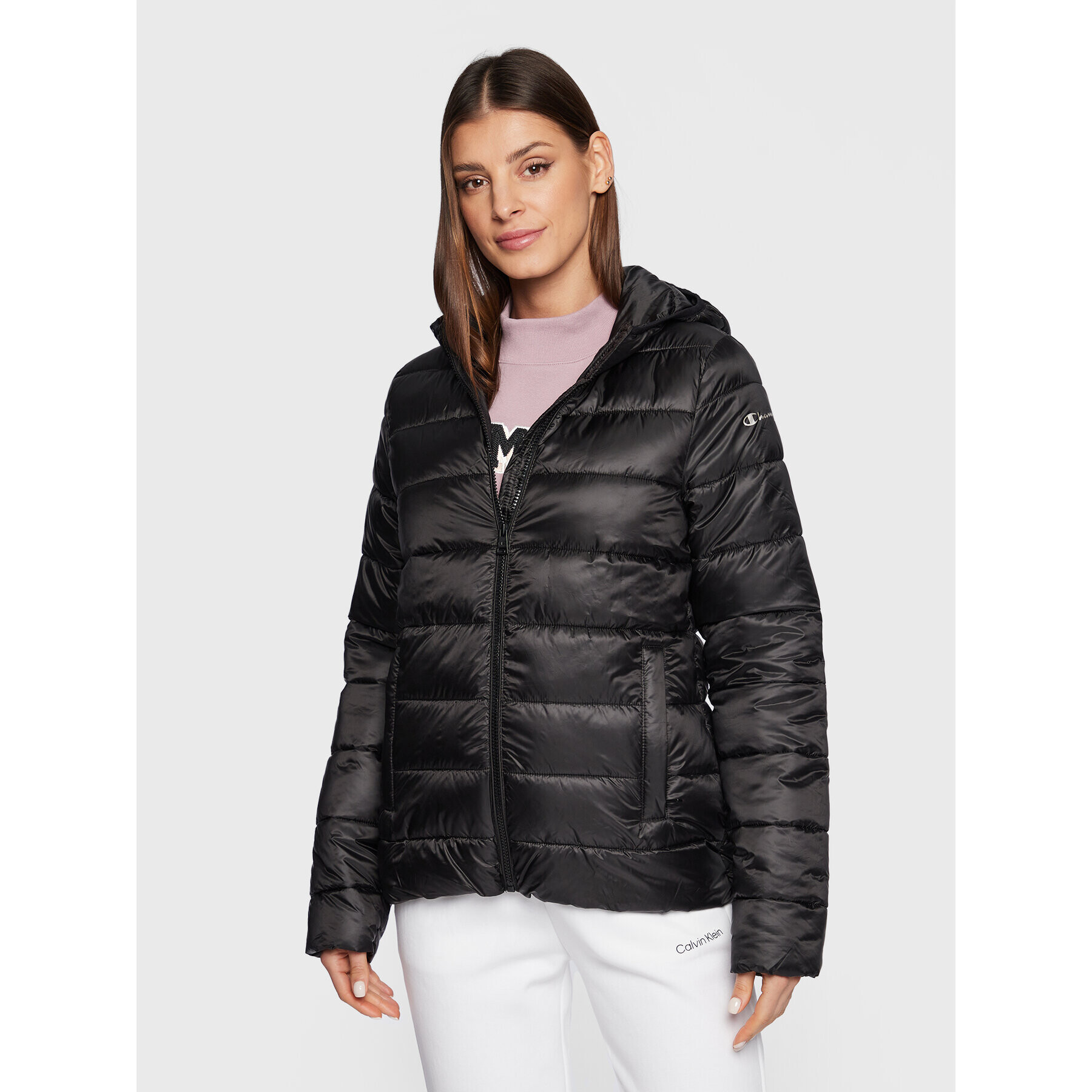 Champion Пухено яке 115750 Черен Regular Fit - Pepit.bg