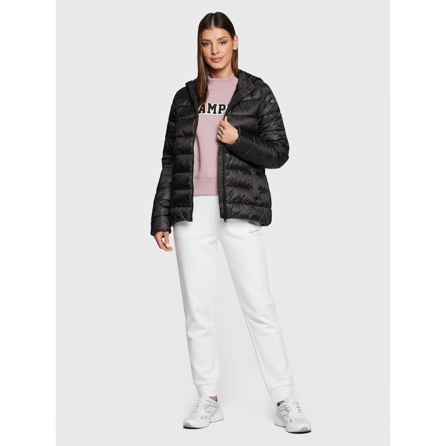 Champion Пухено яке 115750 Черен Regular Fit - Pepit.bg