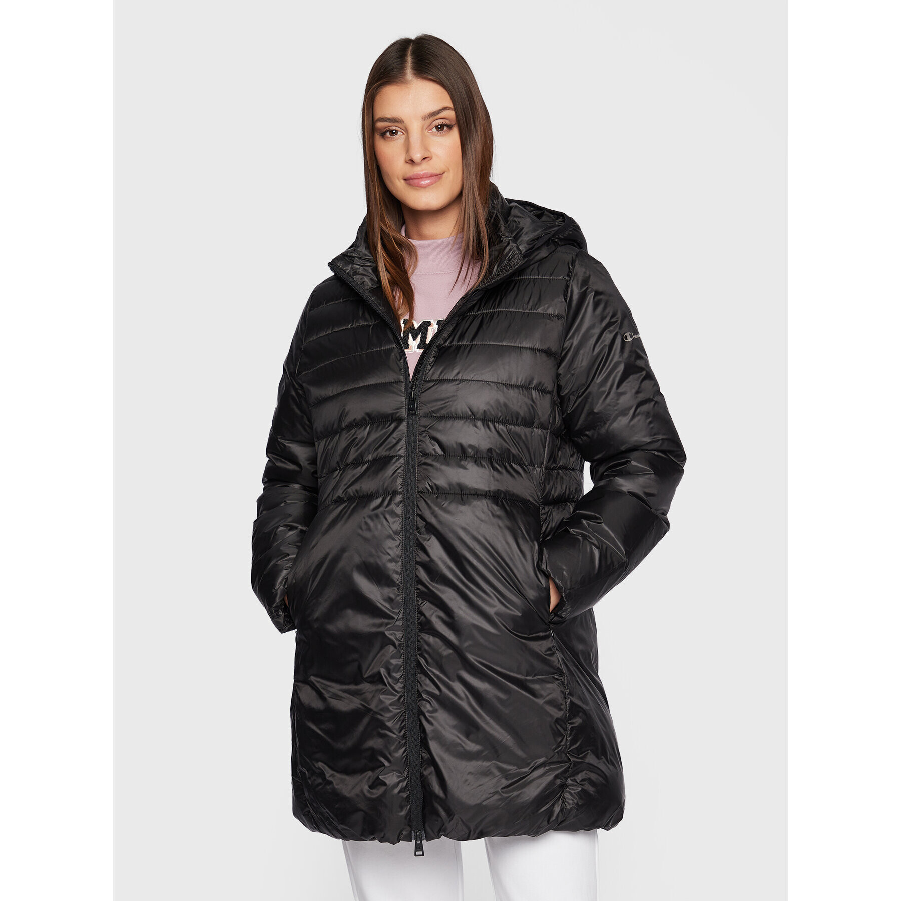Champion Пухено яке 115752 Черен Regular Fit - Pepit.bg