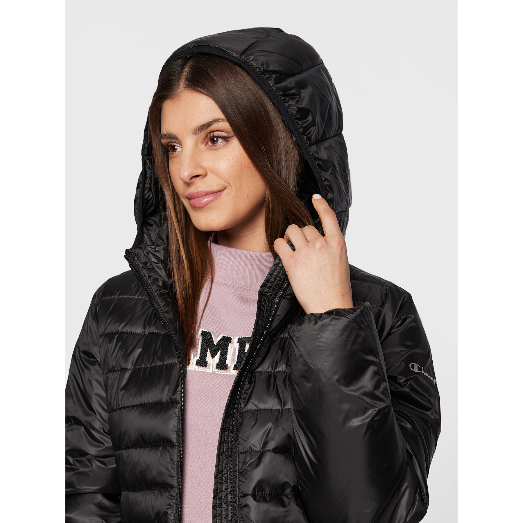 Champion Пухено яке 115752 Черен Regular Fit - Pepit.bg