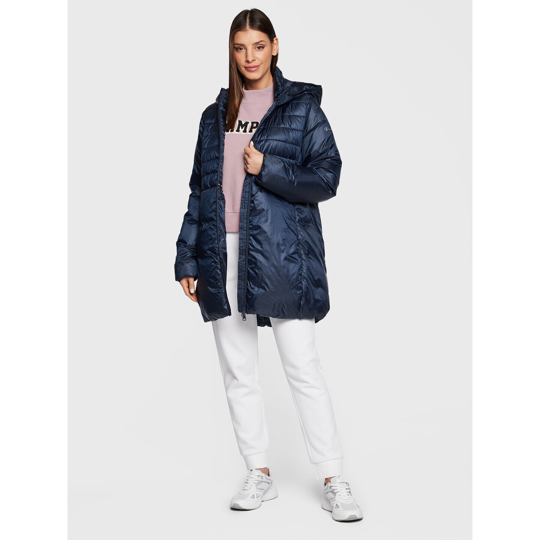 Champion Пухено яке 115752 Тъмносин Regular Fit - Pepit.bg