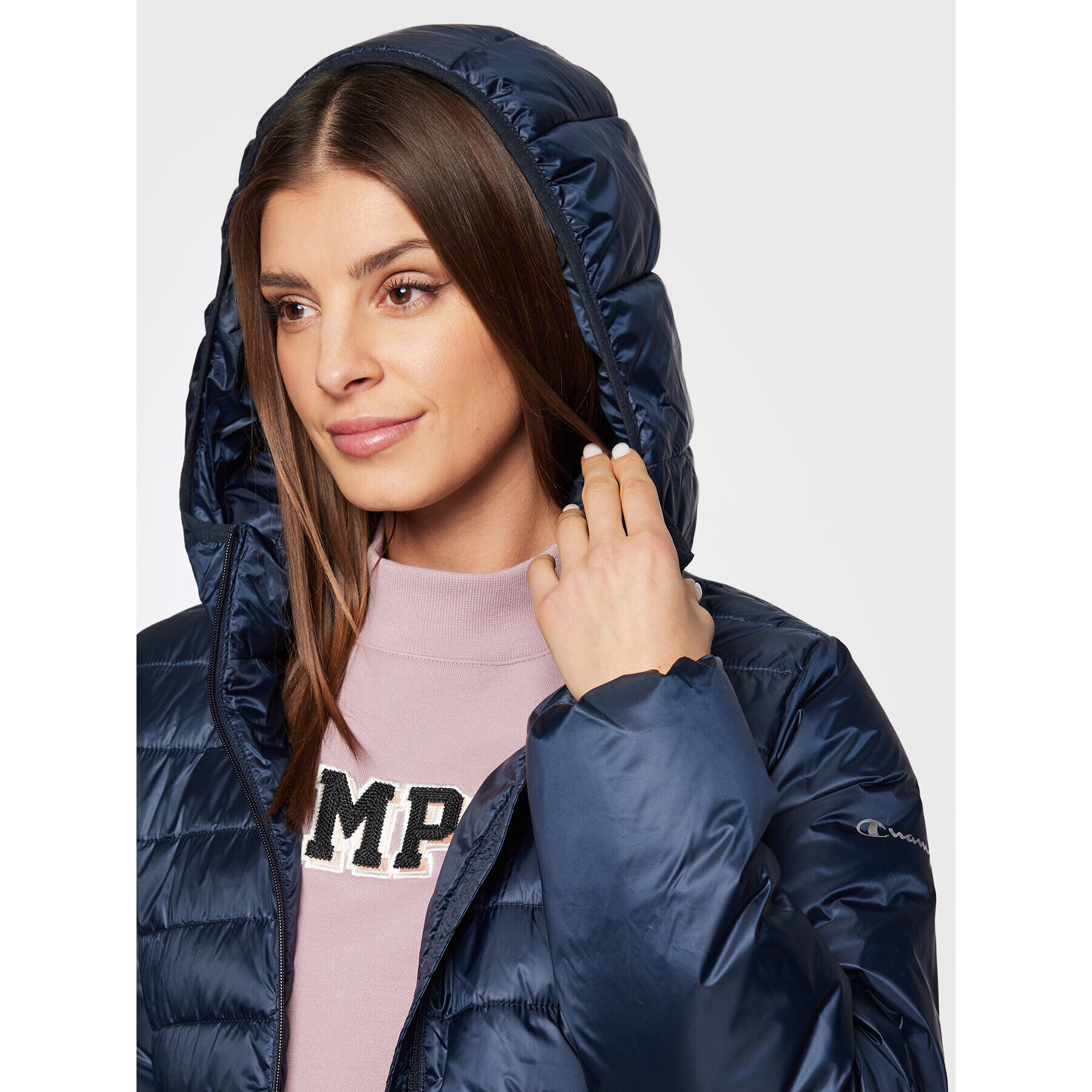 Champion Пухено яке 115752 Тъмносин Regular Fit - Pepit.bg