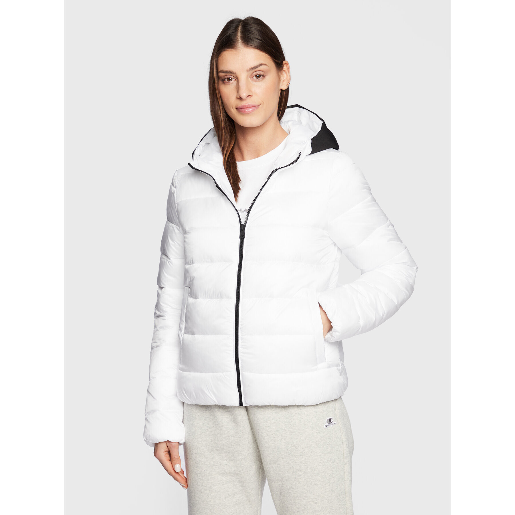 Champion Пухено яке 115753 Бял Regular Fit - Pepit.bg