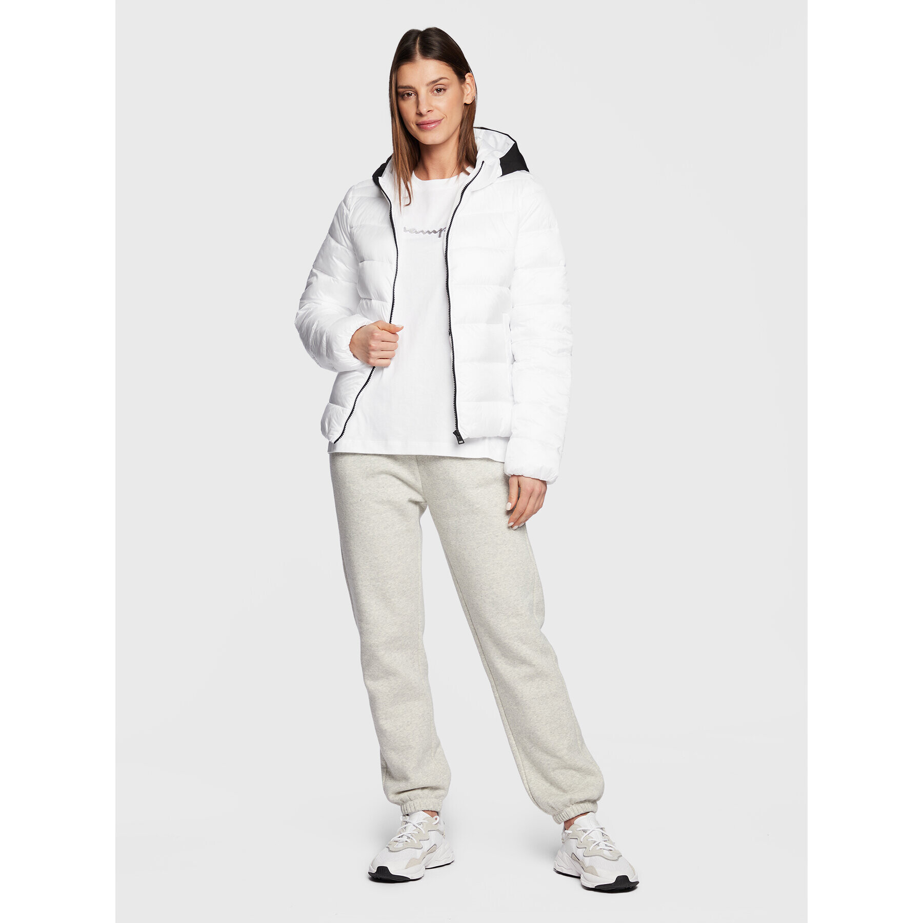 Champion Пухено яке 115753 Бял Regular Fit - Pepit.bg