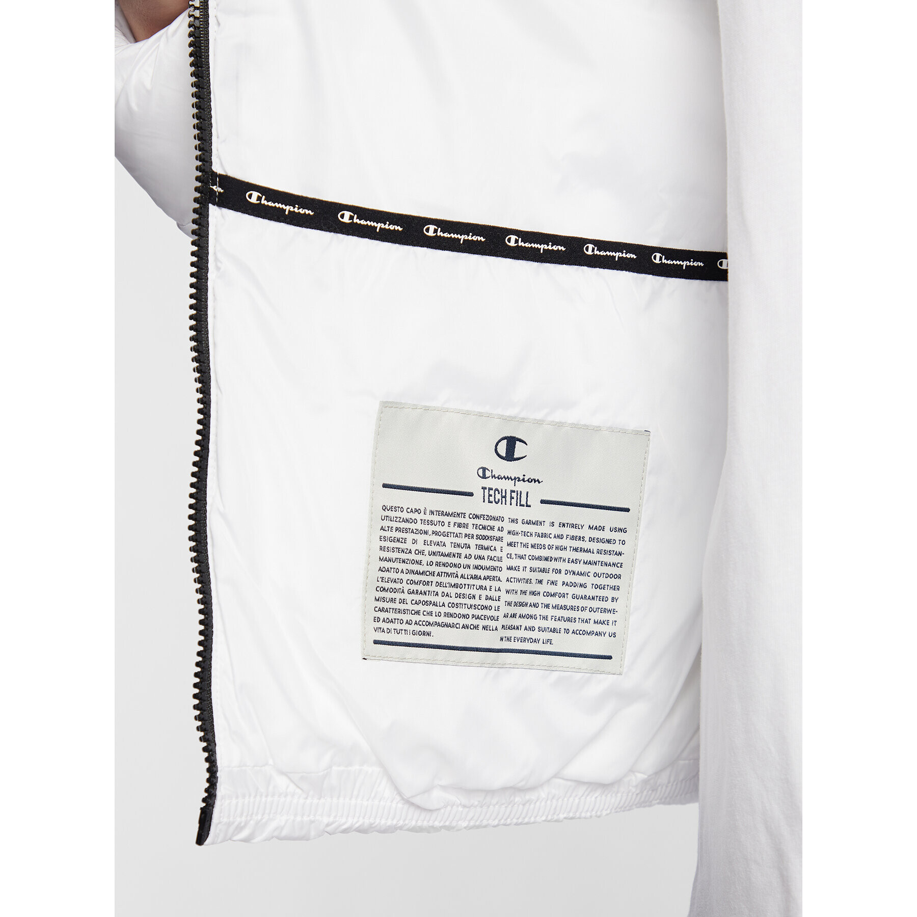 Champion Пухено яке 115753 Бял Regular Fit - Pepit.bg