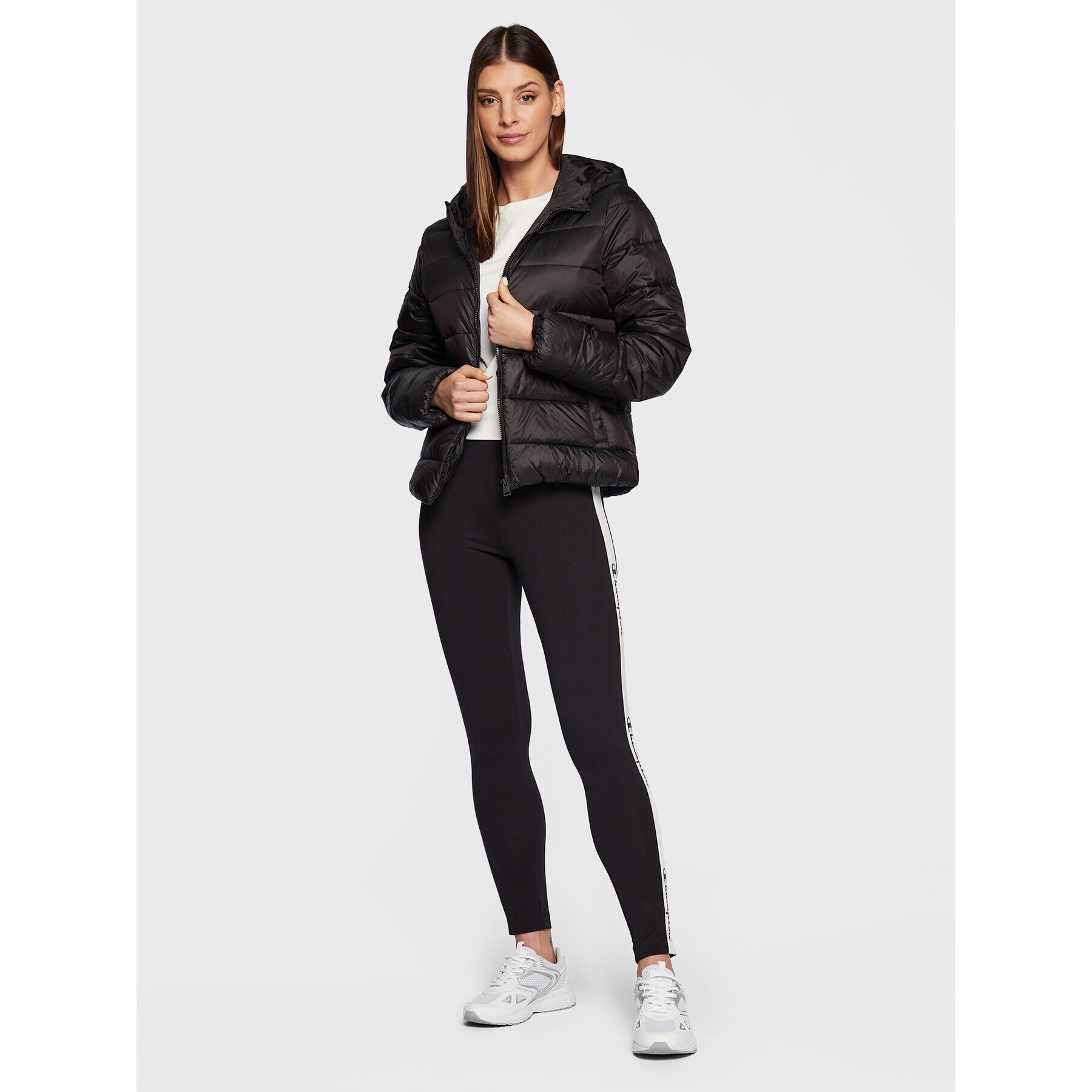 Champion Пухено яке 115753 Черен Regular Fit - Pepit.bg